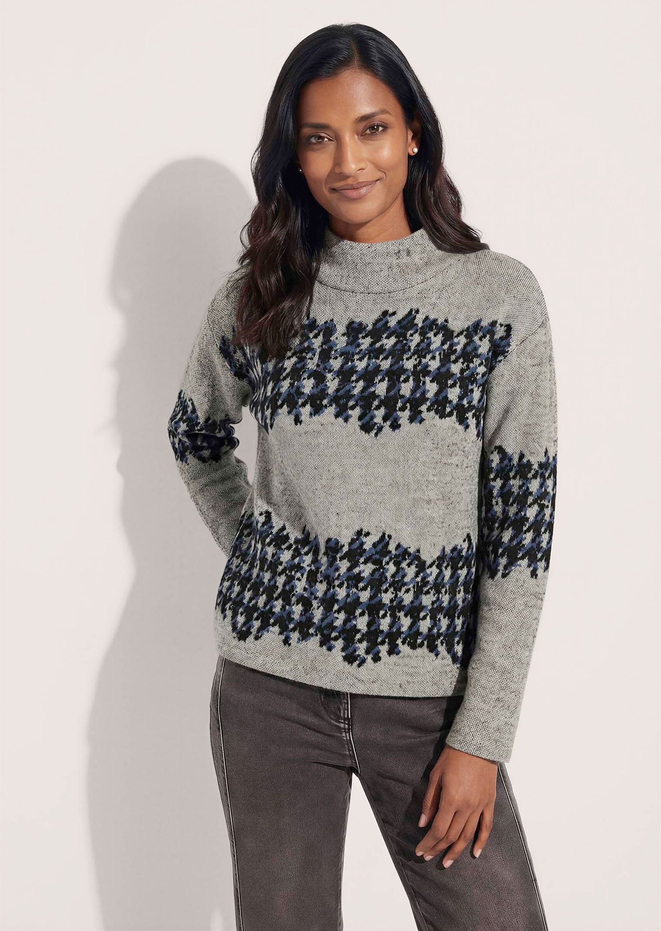 MADELEINE Langarmshirt »Shirt Jacquard-Sweatshirt mit Hahnentritt«