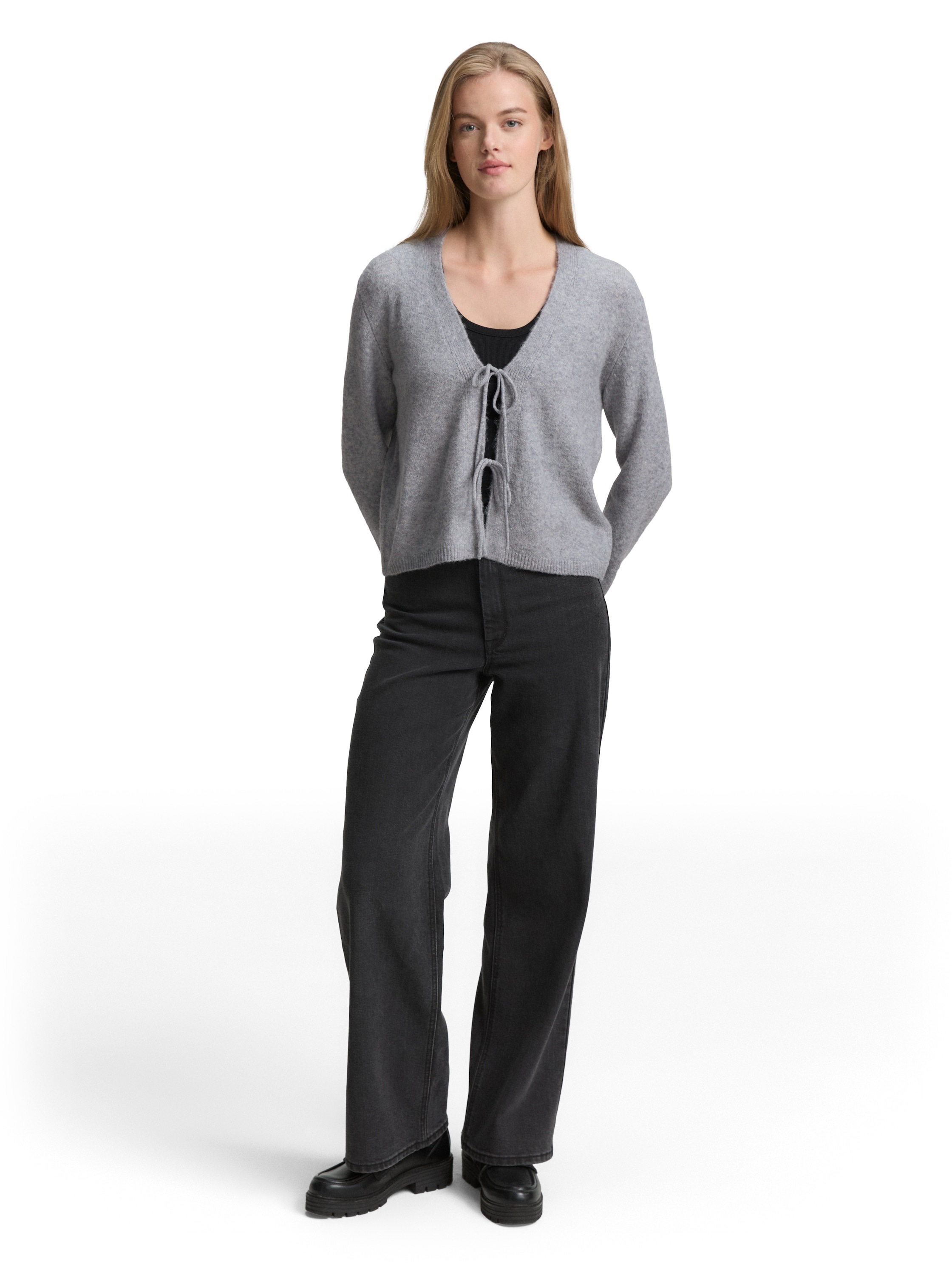 TOM TAILOR Denim Cardigan, mit Schleifen