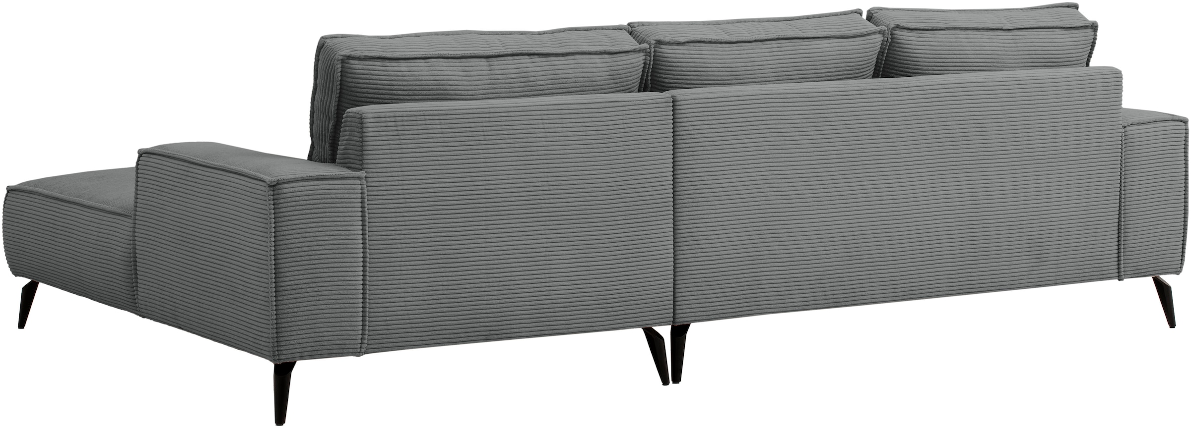 andas Ecksofa »TVINNU, L-Form in Cord, Sofa«, wahlweise Recamiere rechts/links, schwarze Füße, bequemer Sitzkomfort