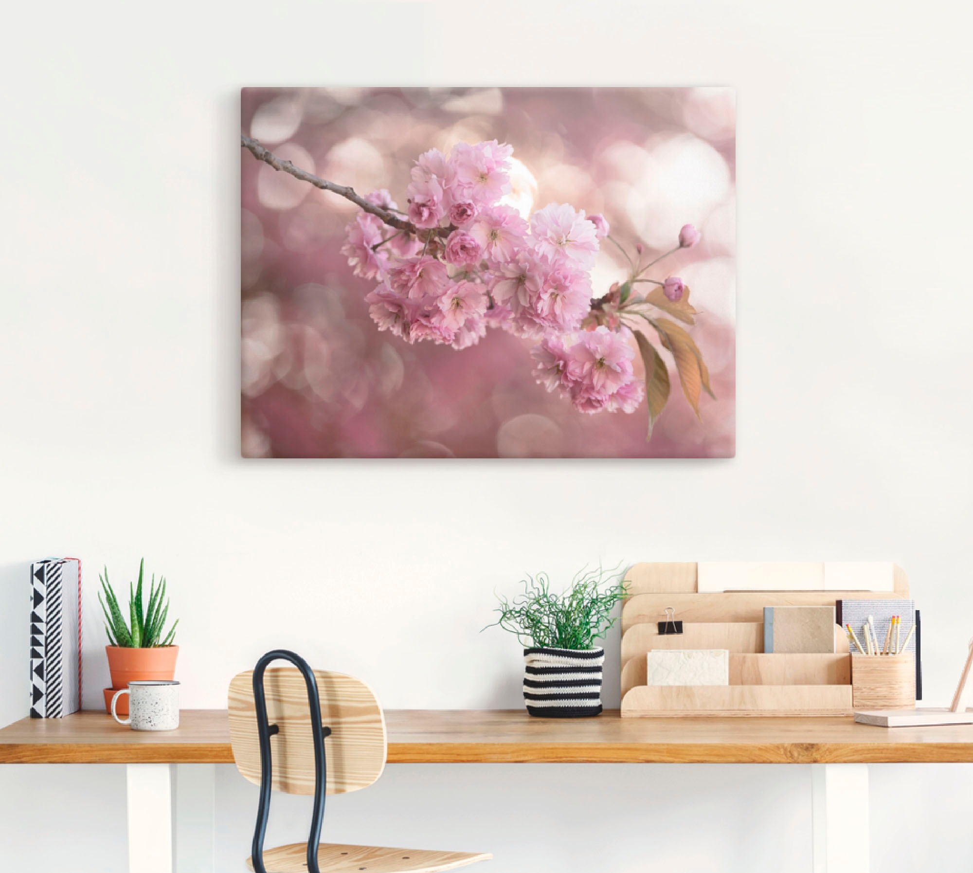 Artland Leinwandbild "Japanische Kirschblüte in Love III" Blumen 1 Stk. tlg günstig online kaufen