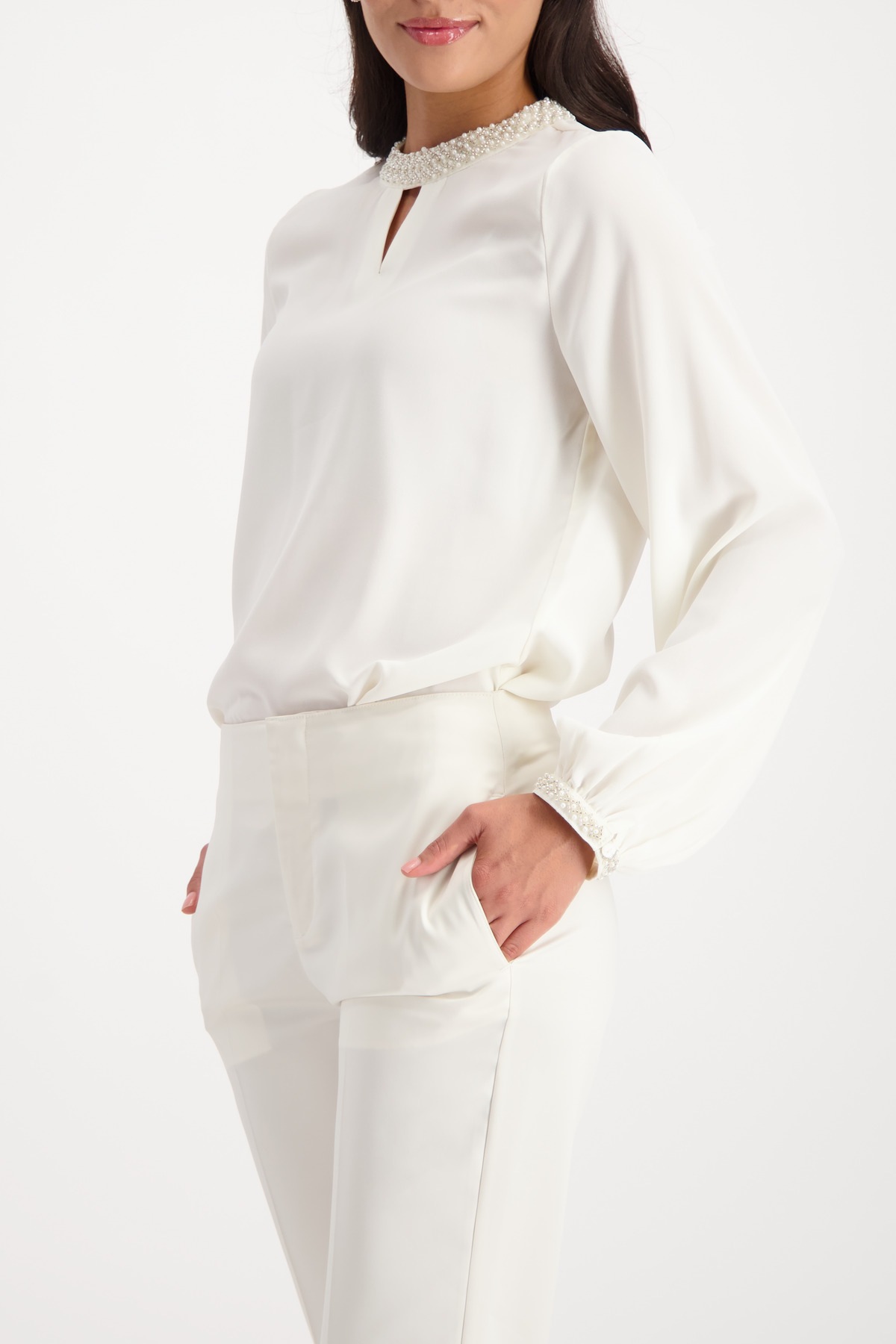 Monari Georgettebluse "Bluse Georgette + Schmuck" Regular fit günstig online kaufen