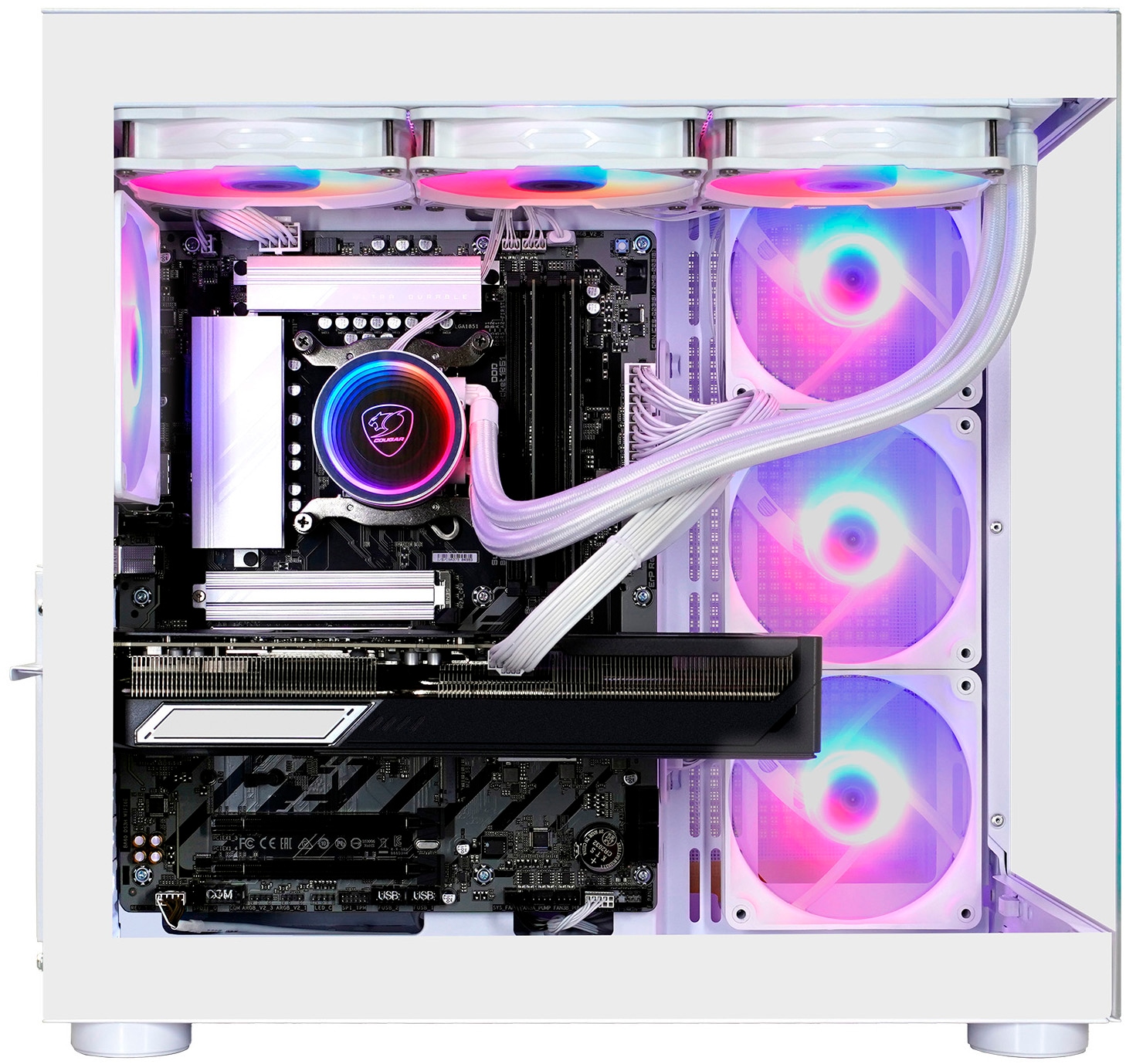 Cougar Gaming-PC-Komplettsystem »MegaDeal FV150 WT 2895 AMD Ryzen 7 9700X 32GB DDR5 1TB SSD RX 9070 XT« 34 ″ AMD Ryzen 7 Radeon RX 9070 XT 32 GB RAM 1.000 GB SSD Windows 11, DDR5 RAM+ MSI PRO MP341CQW LED-Monitor Curved 86,4 m (34")