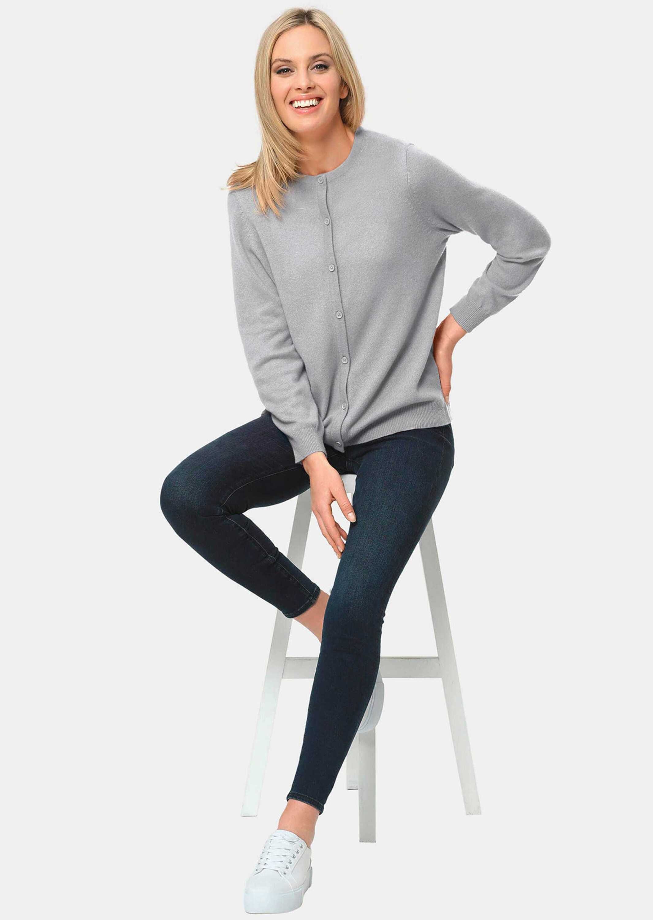 Thumbnail - GOLDNER Strickpullover "Kurzgröße Kuschelweiche Kaschmir-Strickjacke" Ohne