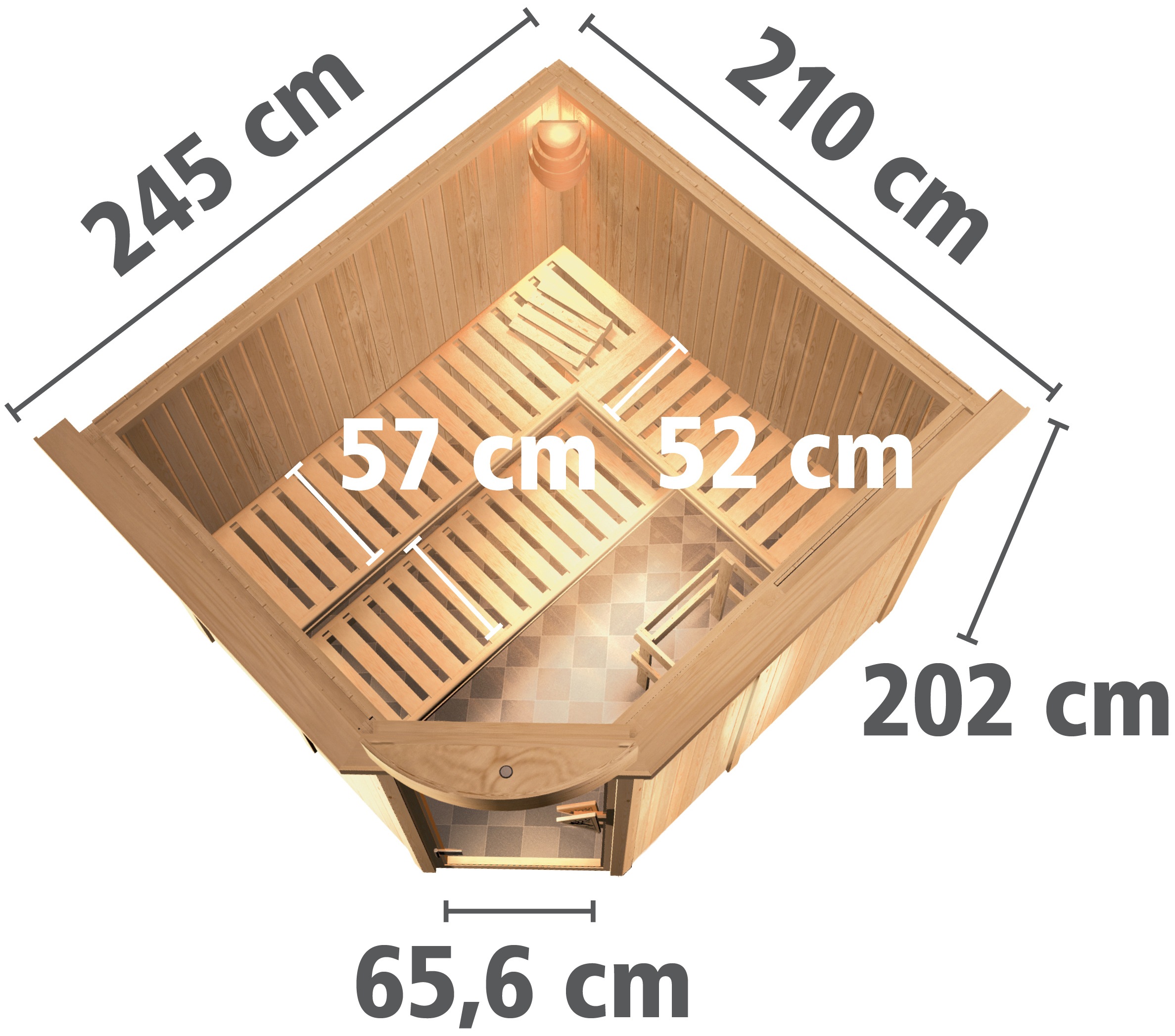 Karibu Sauna »Frigga 3«, ohne Ofen