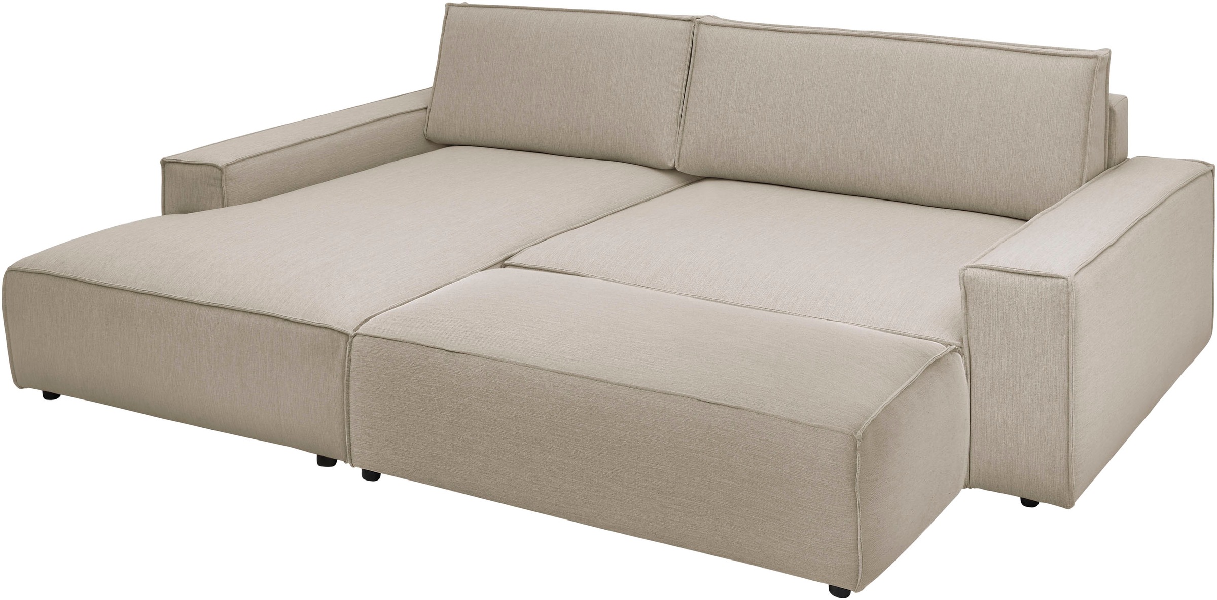 Home affaire Polsterecke »NEU: SHERWOOD XXL tief, L-Form mit Schlaffunktion, Big-Sofa mit Hocker«, (Set, 2 St.), stellbar zum Schlafsofa (Krokodilverbinder), Cord, Leinenoptik