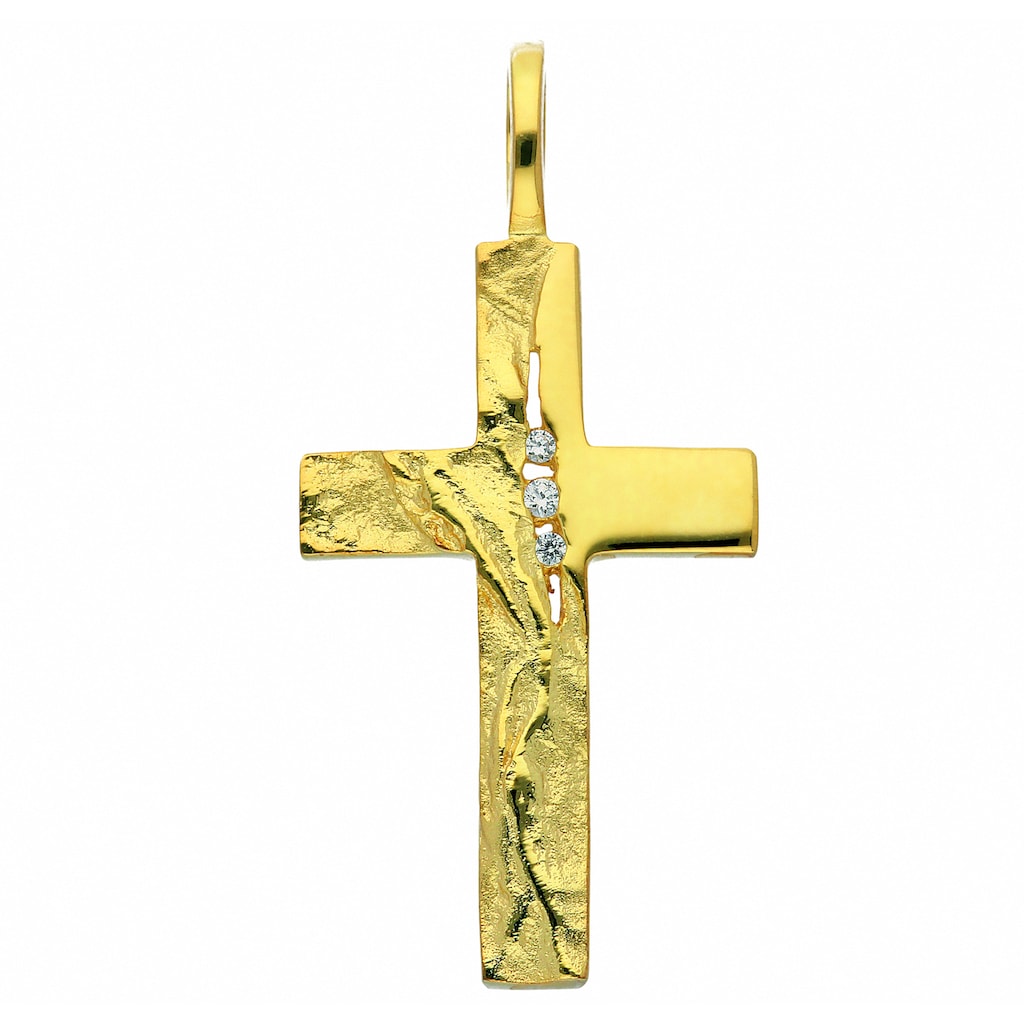 Adelia´s Kette mit Anhänger »333 Gold Kreuz Anhänger mit Zirkonia«
