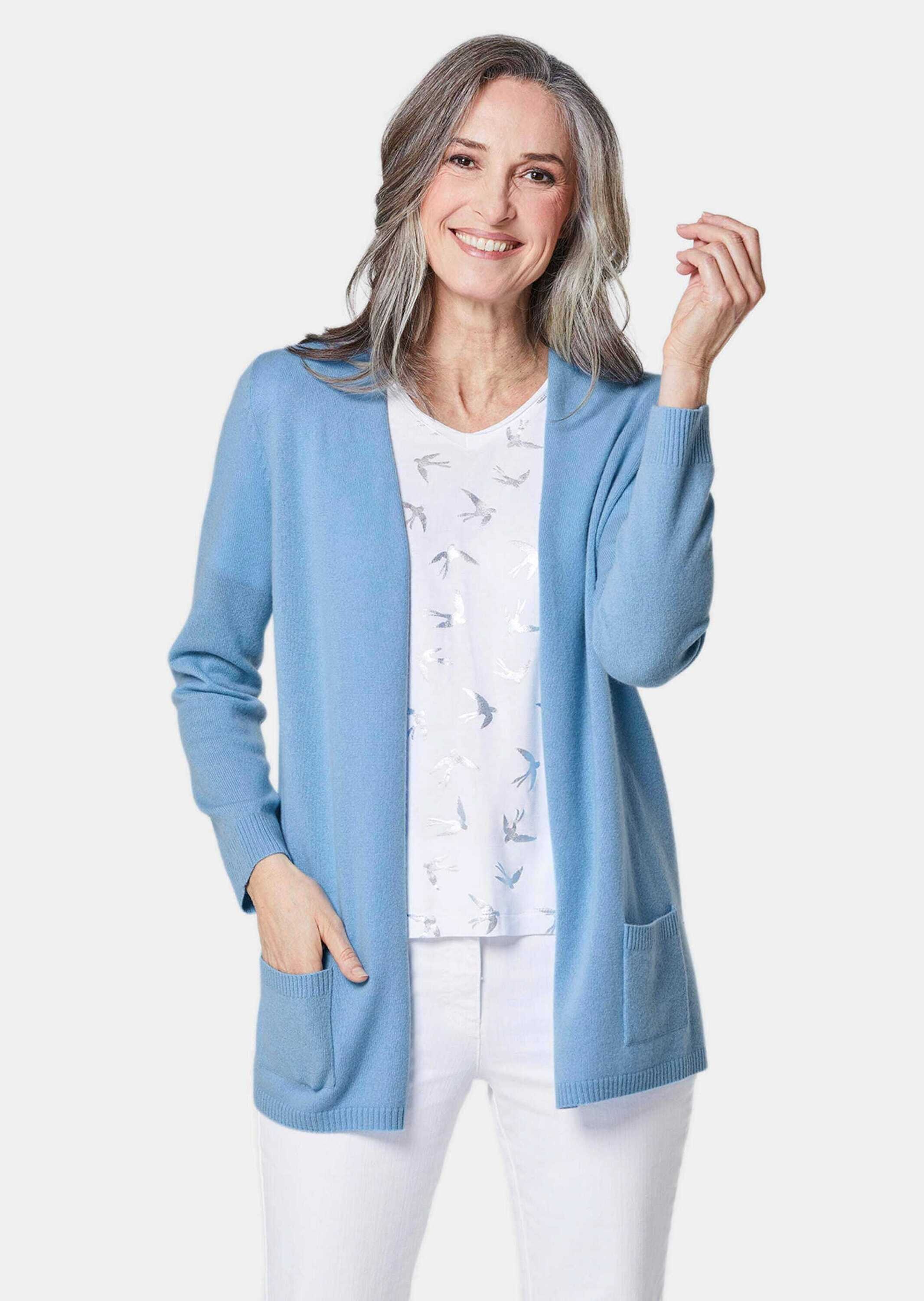 GOLDNER Strickjacke "Langarm Feinstrick-Cardigan" Ohne günstig online kaufen
