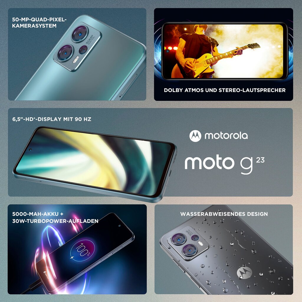 Motorola Smartphone »moto G23«, blau, 16,58 cm/6,53 Zoll, 128 GB Speicherplatz, 50 MP Kamera