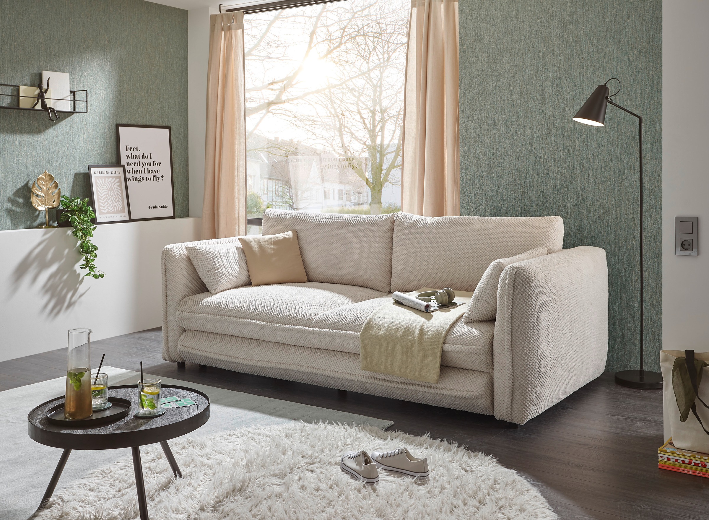 ED EXCITING DESIGN Schlafsofa "Stanley", mit Bettkasten & 2 Zierkissen günstig online kaufen