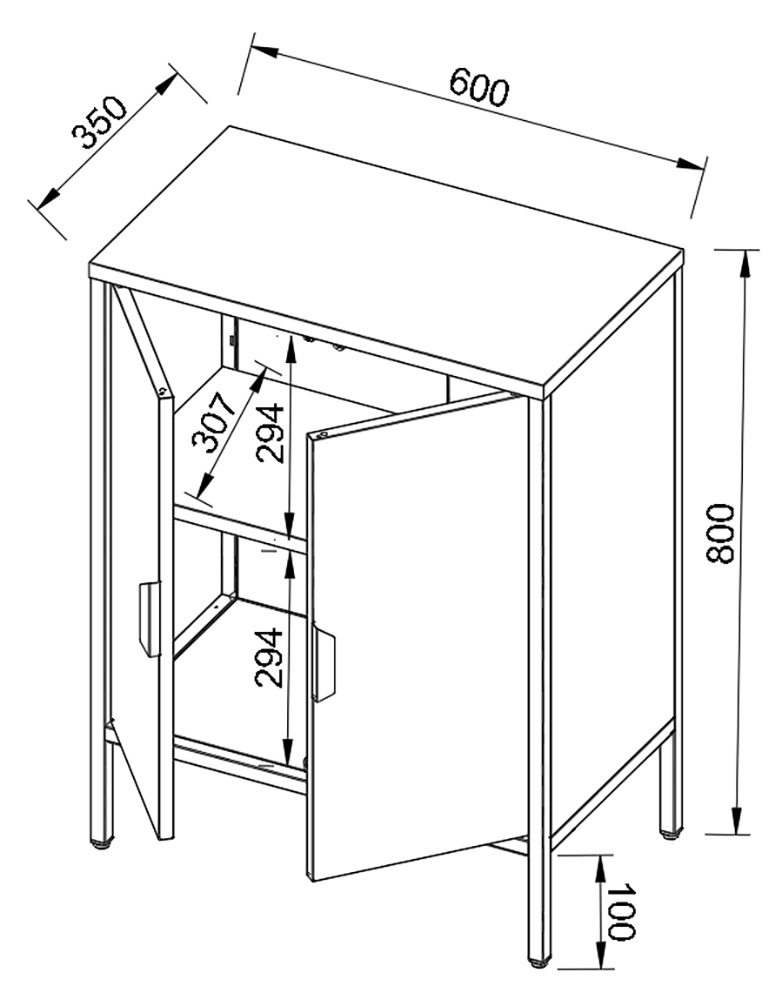 VCM Kommode »Stahl Kommode Sideboard Schrank Drehtüren Flokas S«