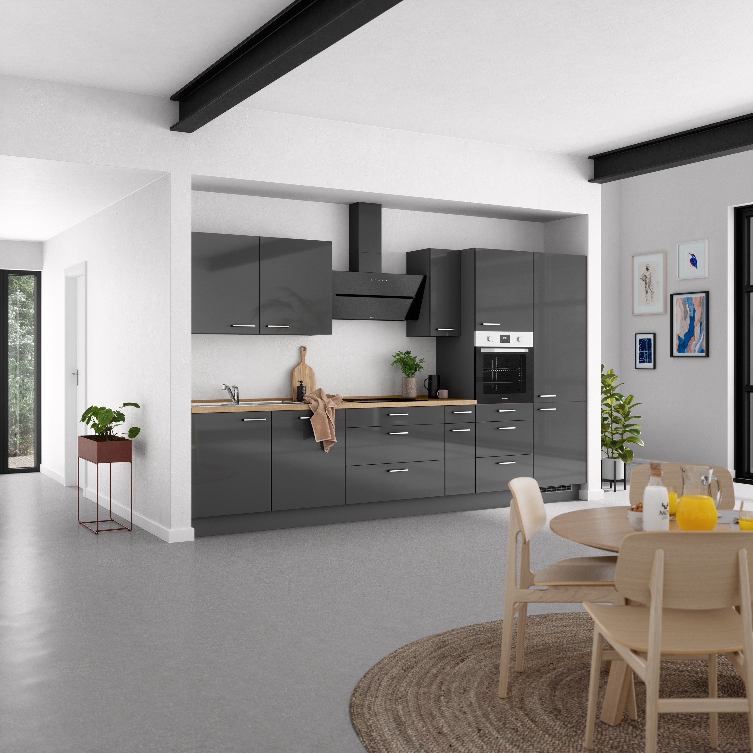 nobilia® Küchenzeile »"Flash II"«, vormontiert, Ausrichtung wählbar, Breite 360 cm, wahlw. mit E-Geräten