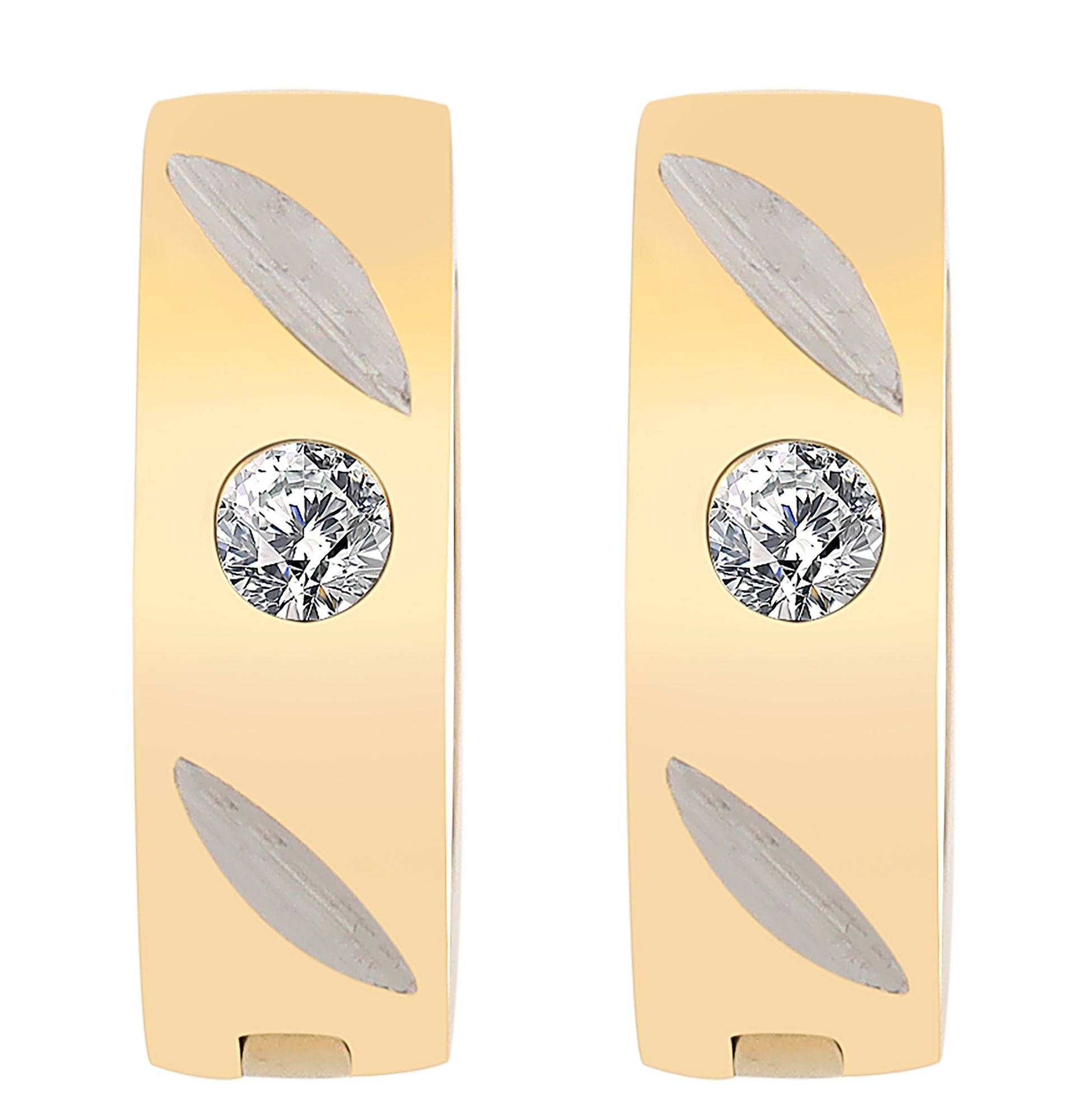 Adelia´s Klappcreolen »Damen Ohrringe – Klappcreole aus Edelstahl mit Strass Steinchen« Perfekt als Geschenk zum Geburtstag