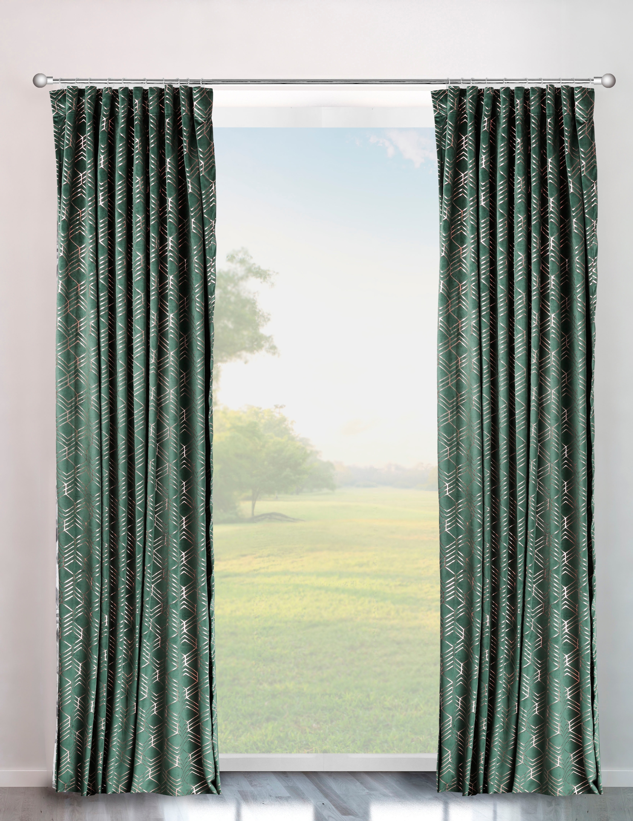 my home Vorhang »Velvet Foil«, (2 St.), Samt | BAUR