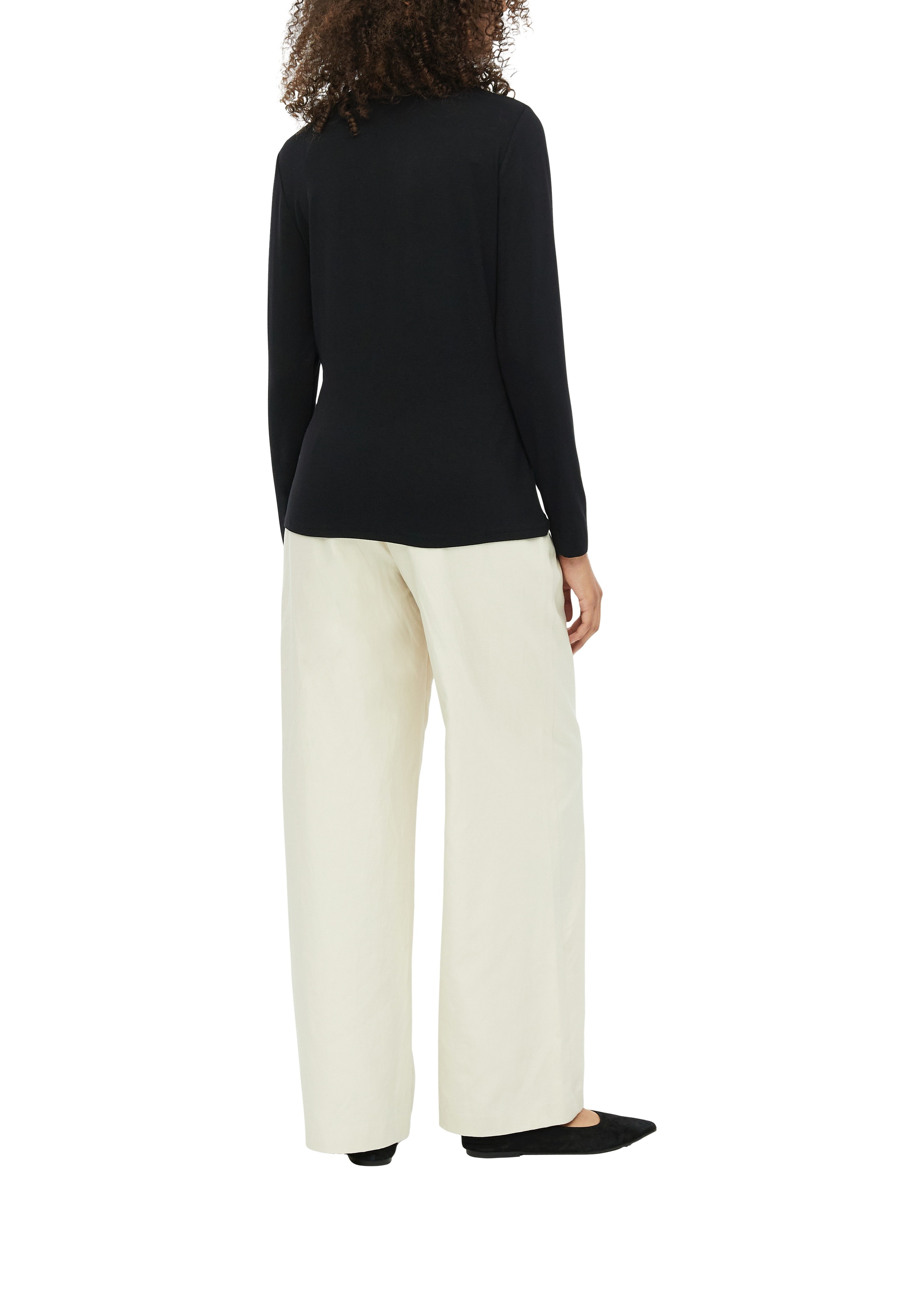 s.Oliver BLACK LABEL Langarmshirt mit Cut-Out und Knoten-Detail