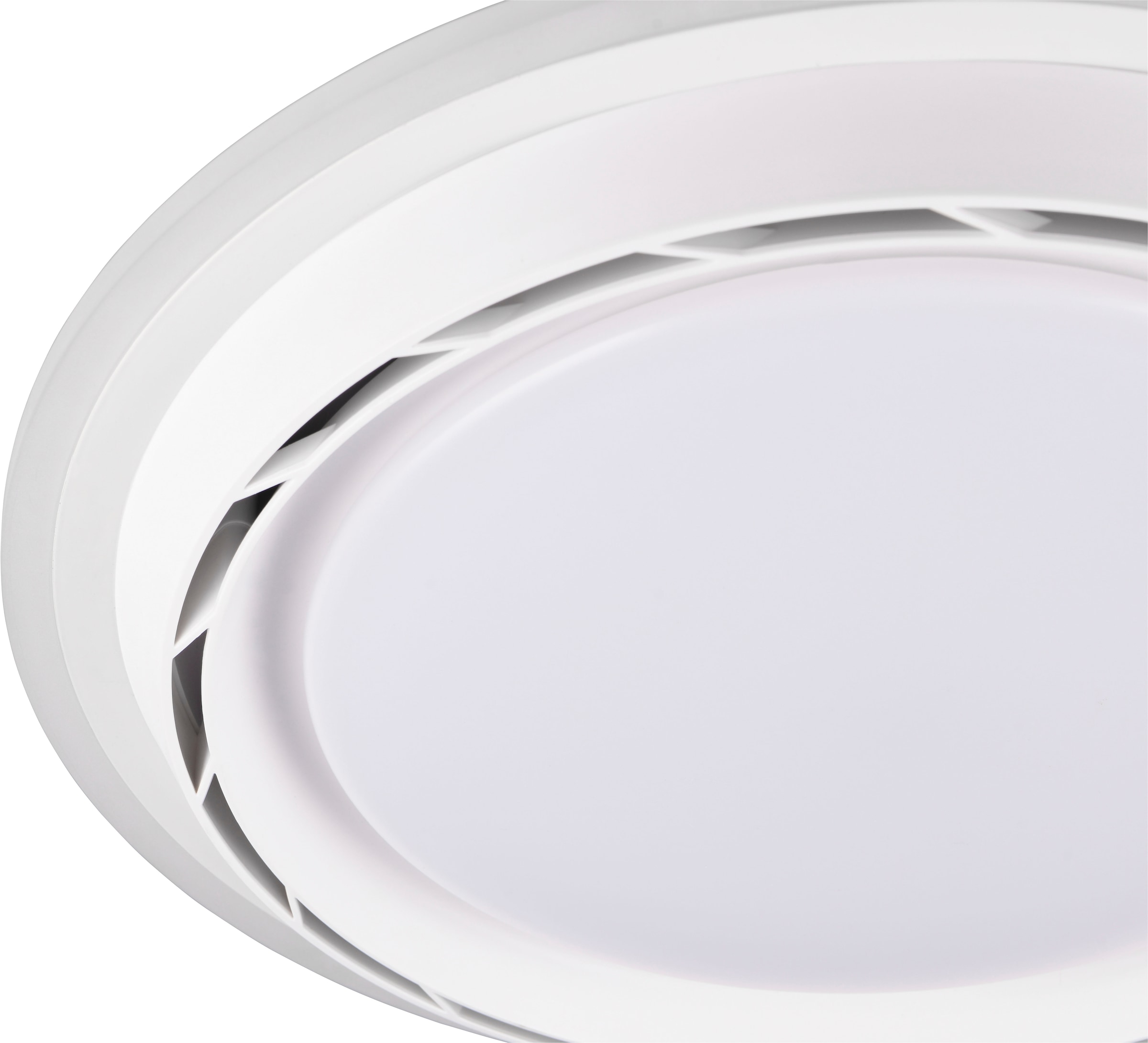 REALITY Leuchten LED Deckenleuchte »SAARELA mit Ventilator, unauffälliger Deckenventilator mit Licht 18W« LED-Board 1 Stk. Farbwechsler | warmweiß - kaltweiß 6-Stufen Ventilator Vor- & Rücklauf, Fernbedienung CCT dimmbar Memory