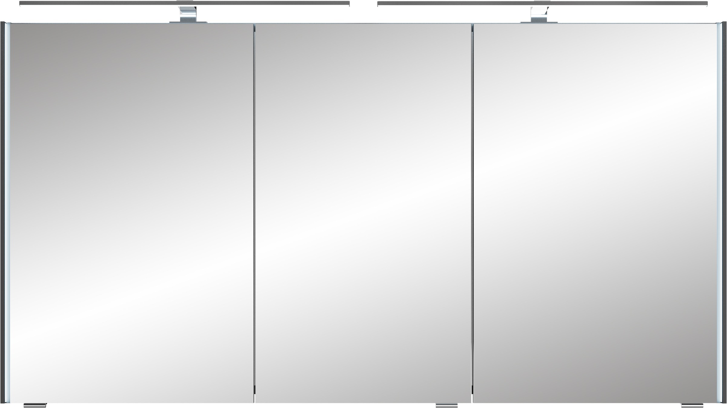 Saphir Badmöbel-Set »Badezimmer-Set 133,2 cm breit, inkl. Türdämpfer, 3 Türen, 4 Schubladen«, (Set, 2 St.), Serie 7045 2-teilig Mineralmarmor-Doppelwaschtisch, LED-Spiegelschrank