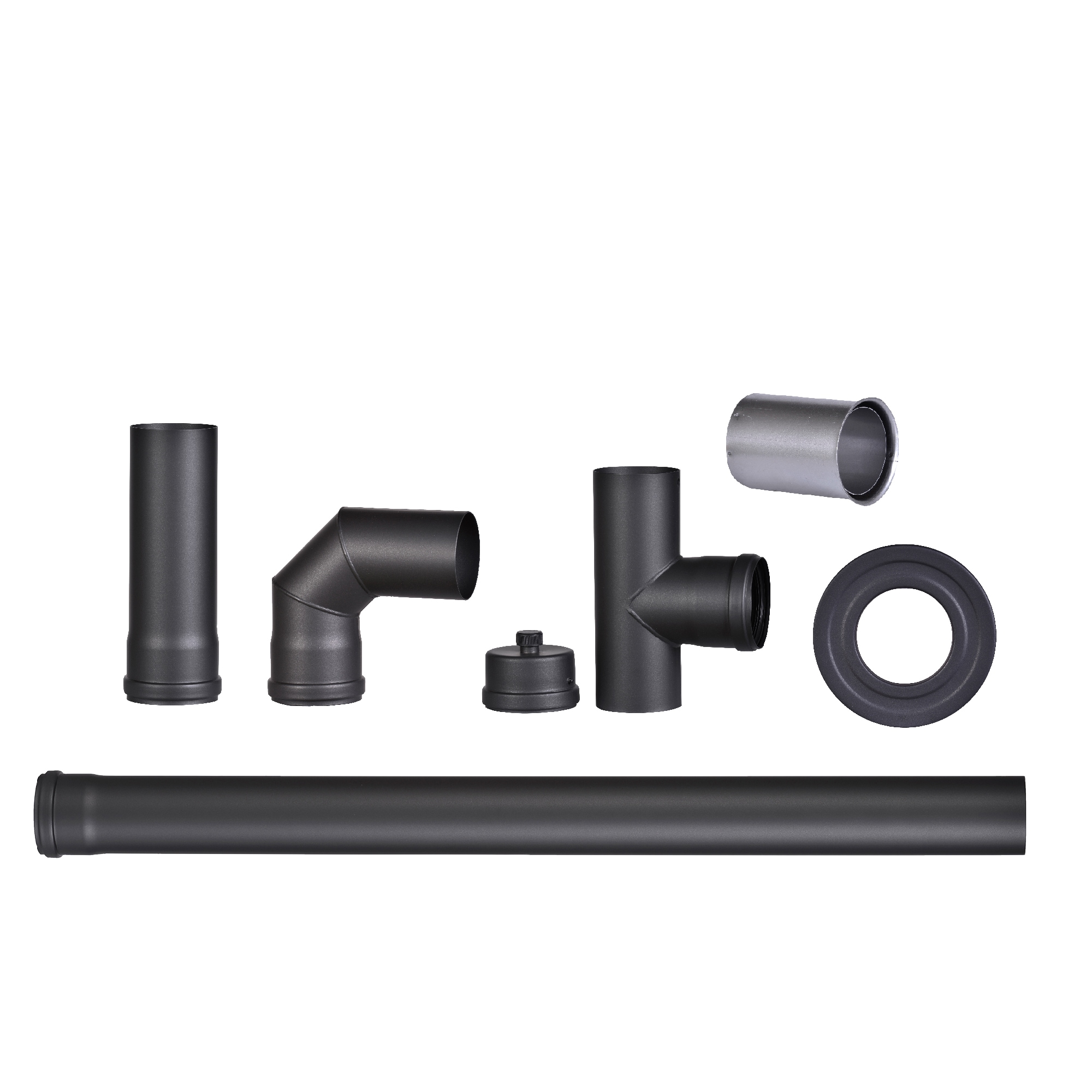 Hanseatic Ofenrohr "Pelletofenrohr-Set, schwarz, 80 mm" 7 tlg.