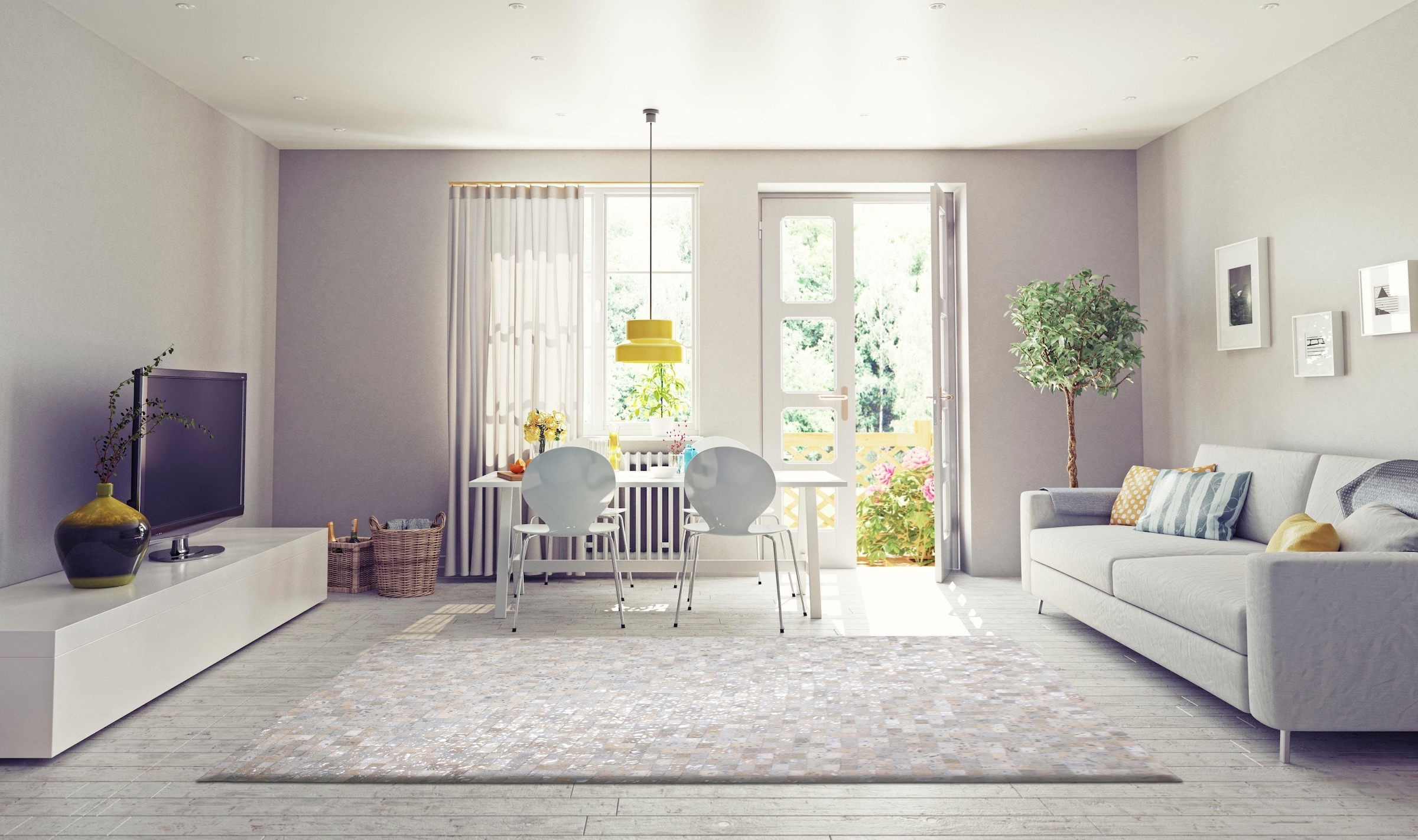 my home Lederteppich »Shawn - Fellteppch«, rechteckig, 8 mm Höhe, 100% Rindsleder, Patchwork-Dessin, Wohnzimmer