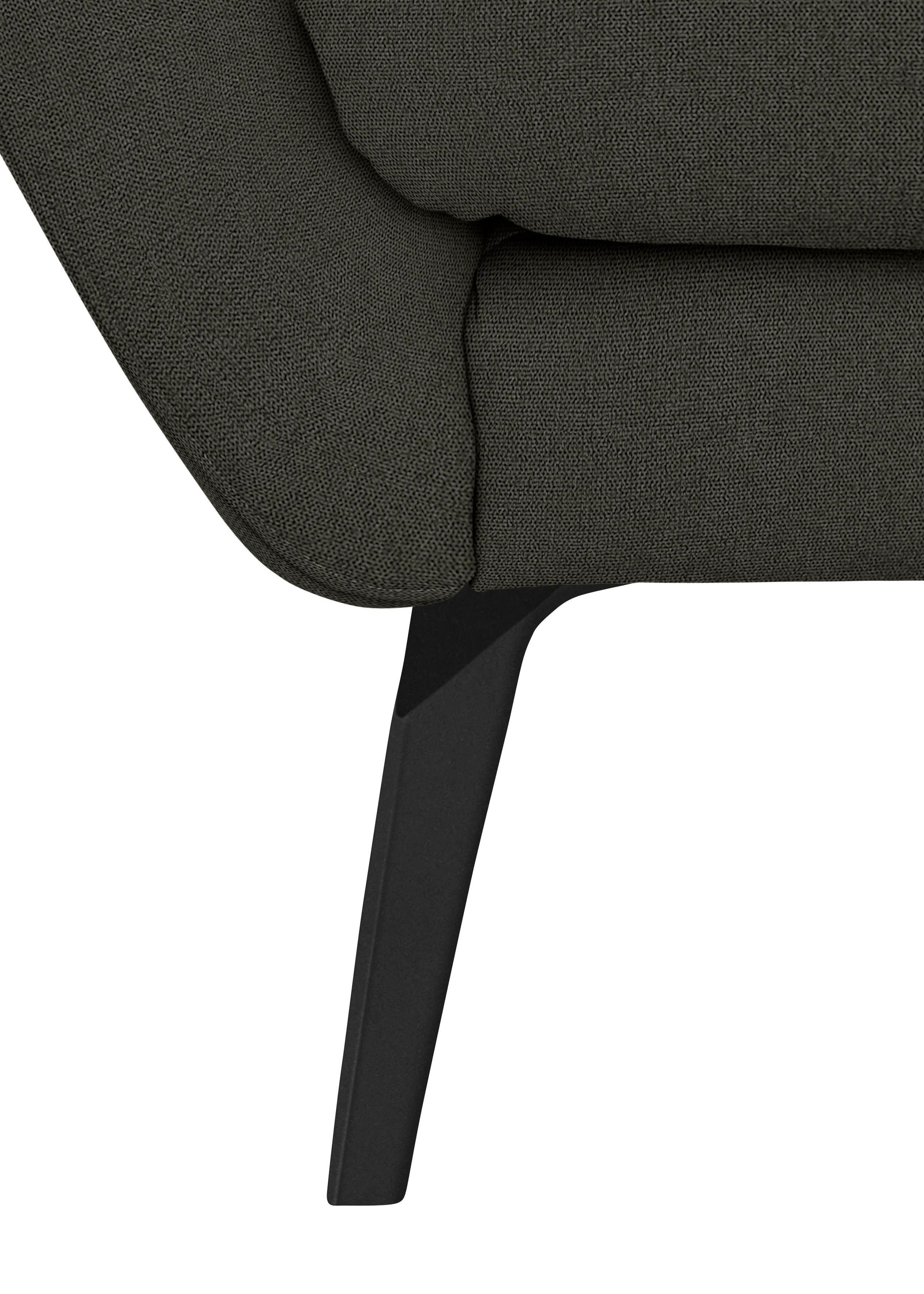 W.SCHILLIG Big-Sofa »softy«, mit dekorativer Heftung im Sitz, Füße schwarz pulverbeschichtet