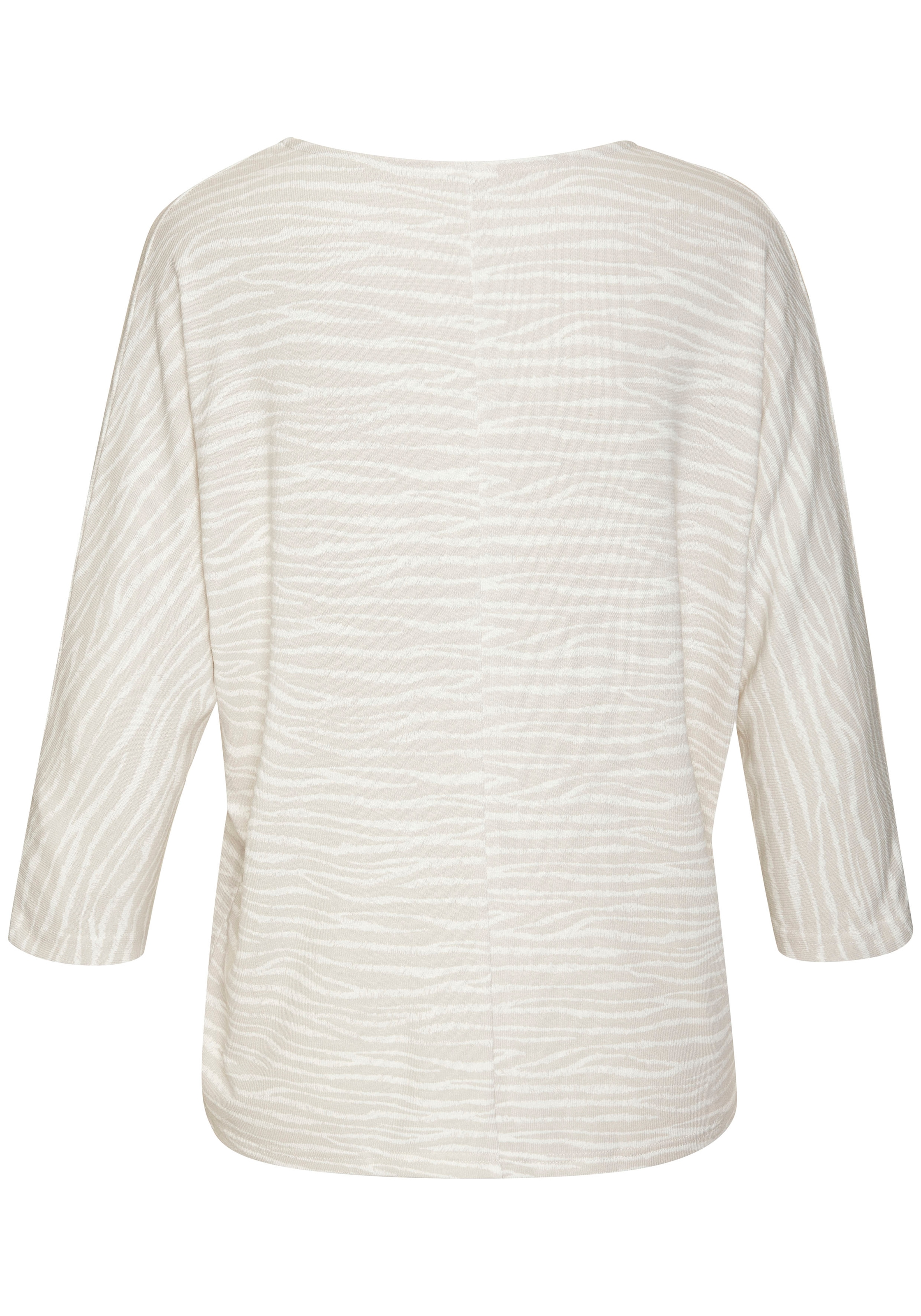 LASCANA 3/4-Arm-Shirt »mit modischem Zebra-Muster«, aus weichem Viskose-Strick