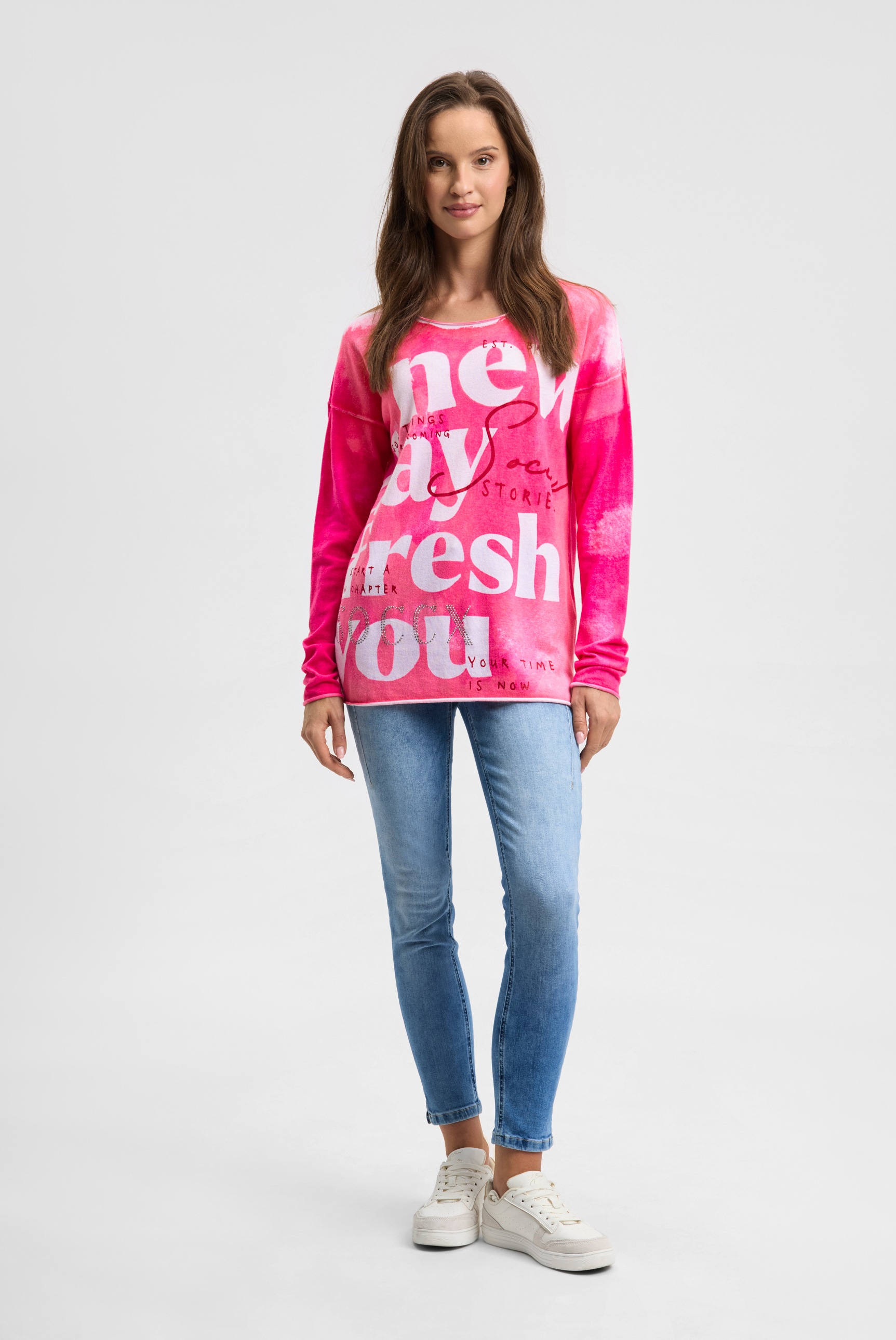 Thumbnail - SOCCX Rundhalspullover aus Feinstrick mit Rollsaum