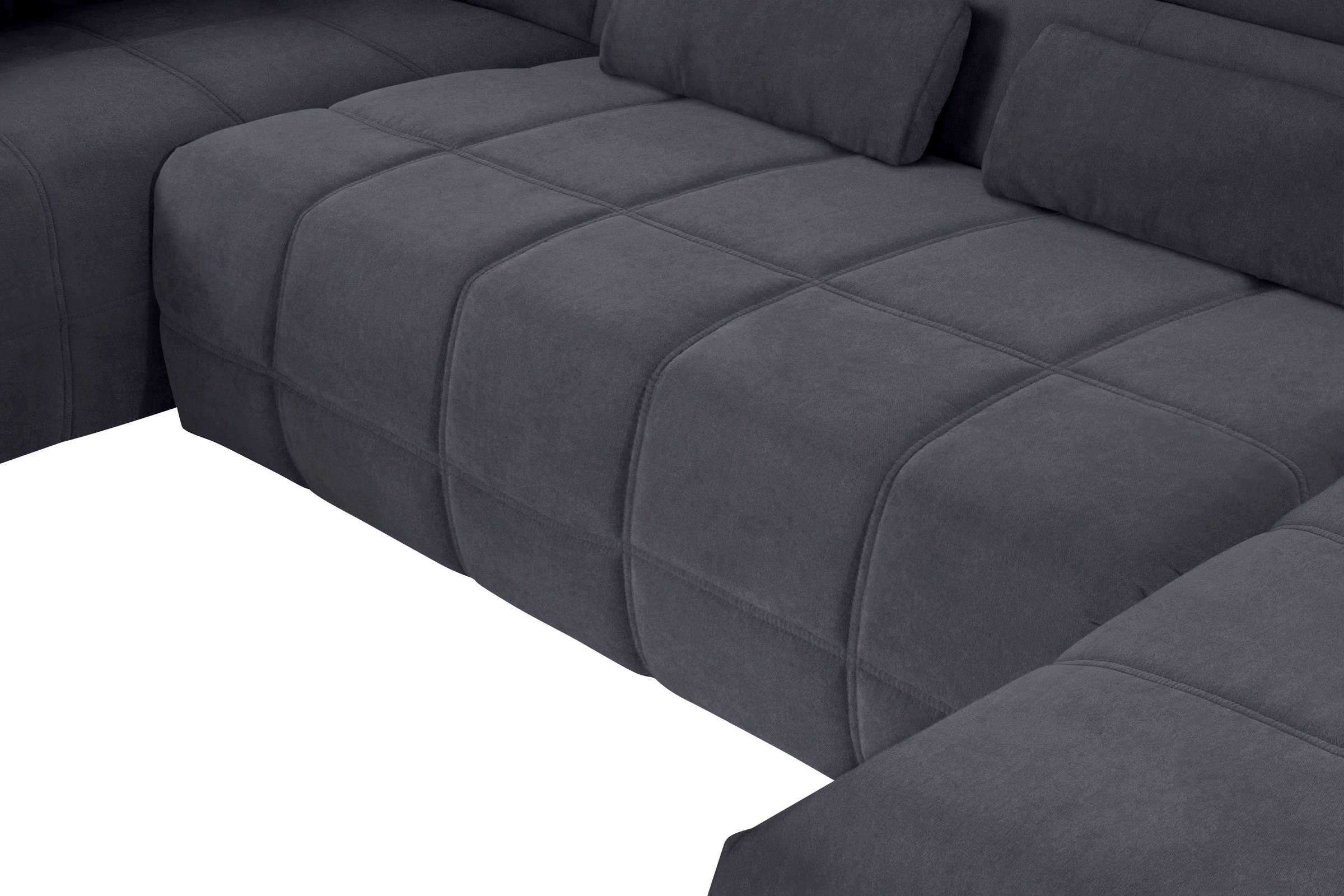 DOMO collection Wohnlandschaft »Brandon Sitzbelastung 140 kg, mit Nierenkissen, U-Form«, mit Kopfteilverstellung, wahlweise Sitztiefenverstellung, U-Form