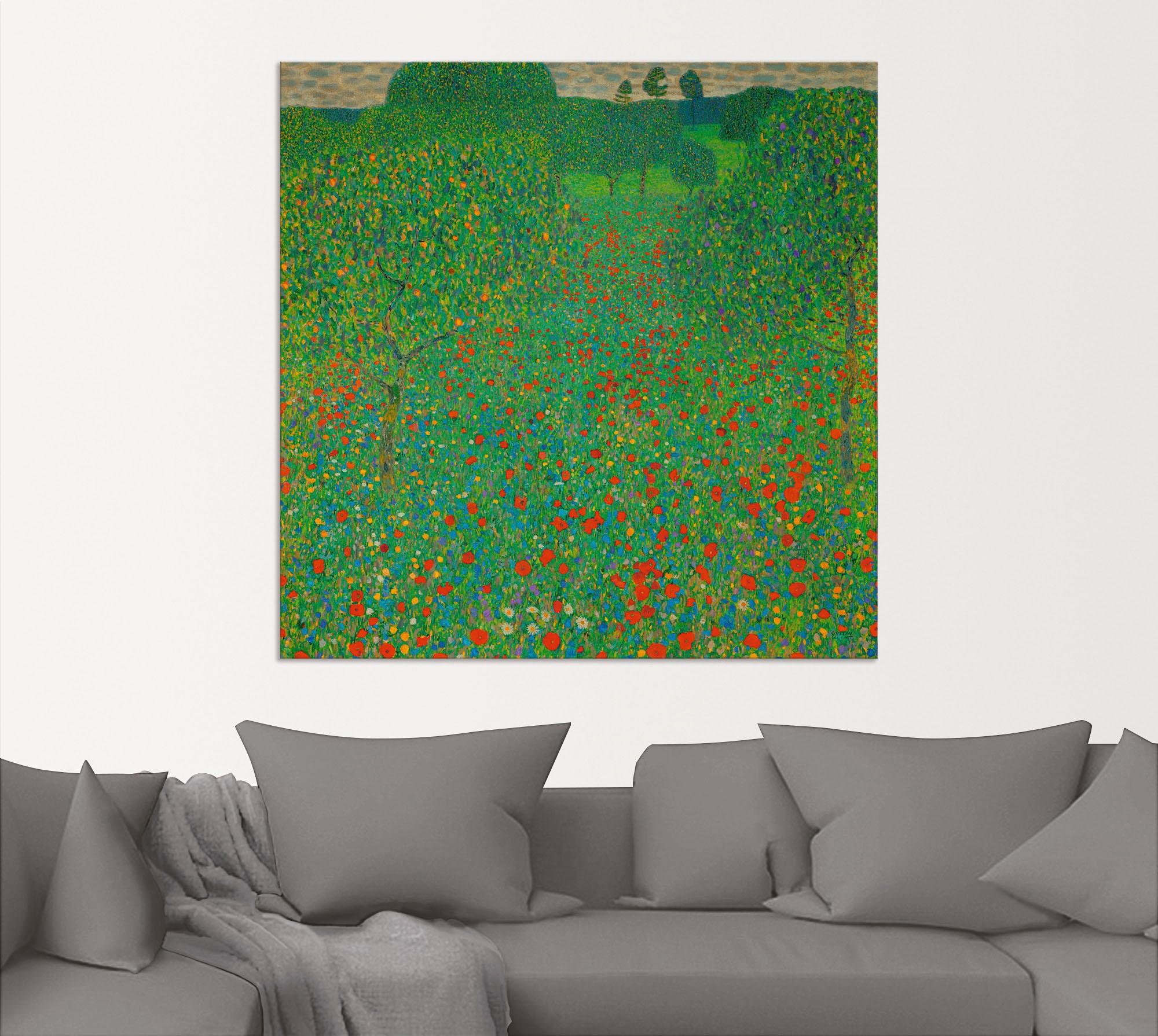 Artland Wandbild "Feld mit Mohn", Blumen, (1 St.), als Alubild, Outdoorbild günstig online kaufen