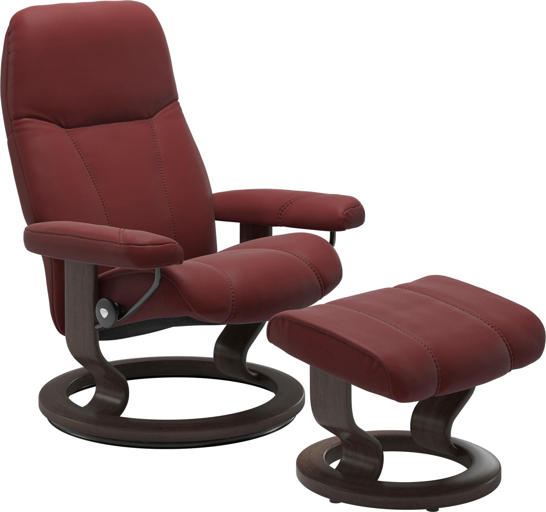 Stressless Relaxsessel "Consul" Set, Relaxsessel mit Hocker, mit Hocker, mit Classic Base, Größe L, Gestell Wenge