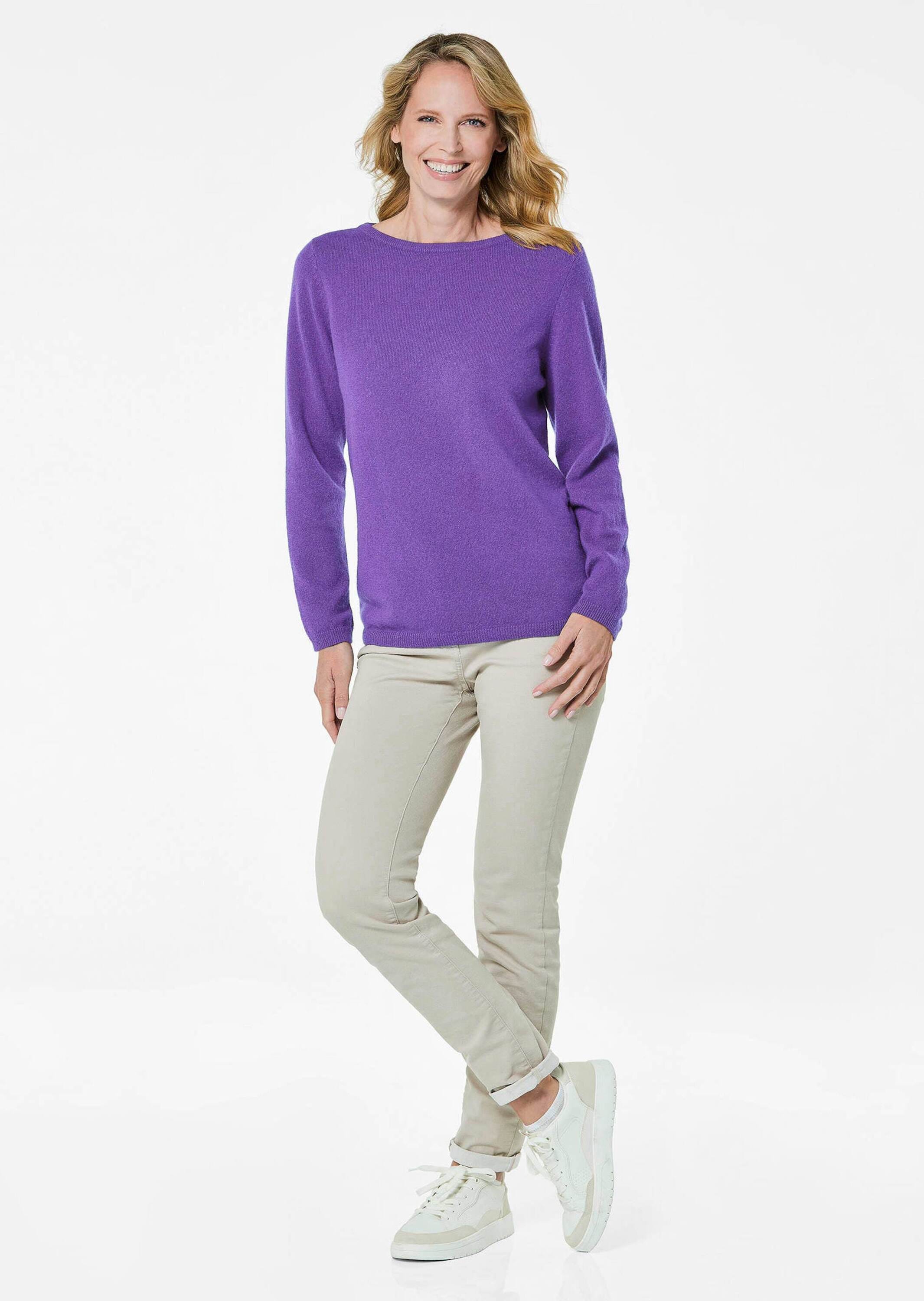 Goldner Cashmere Boat Neck Sweater Purple 48 6