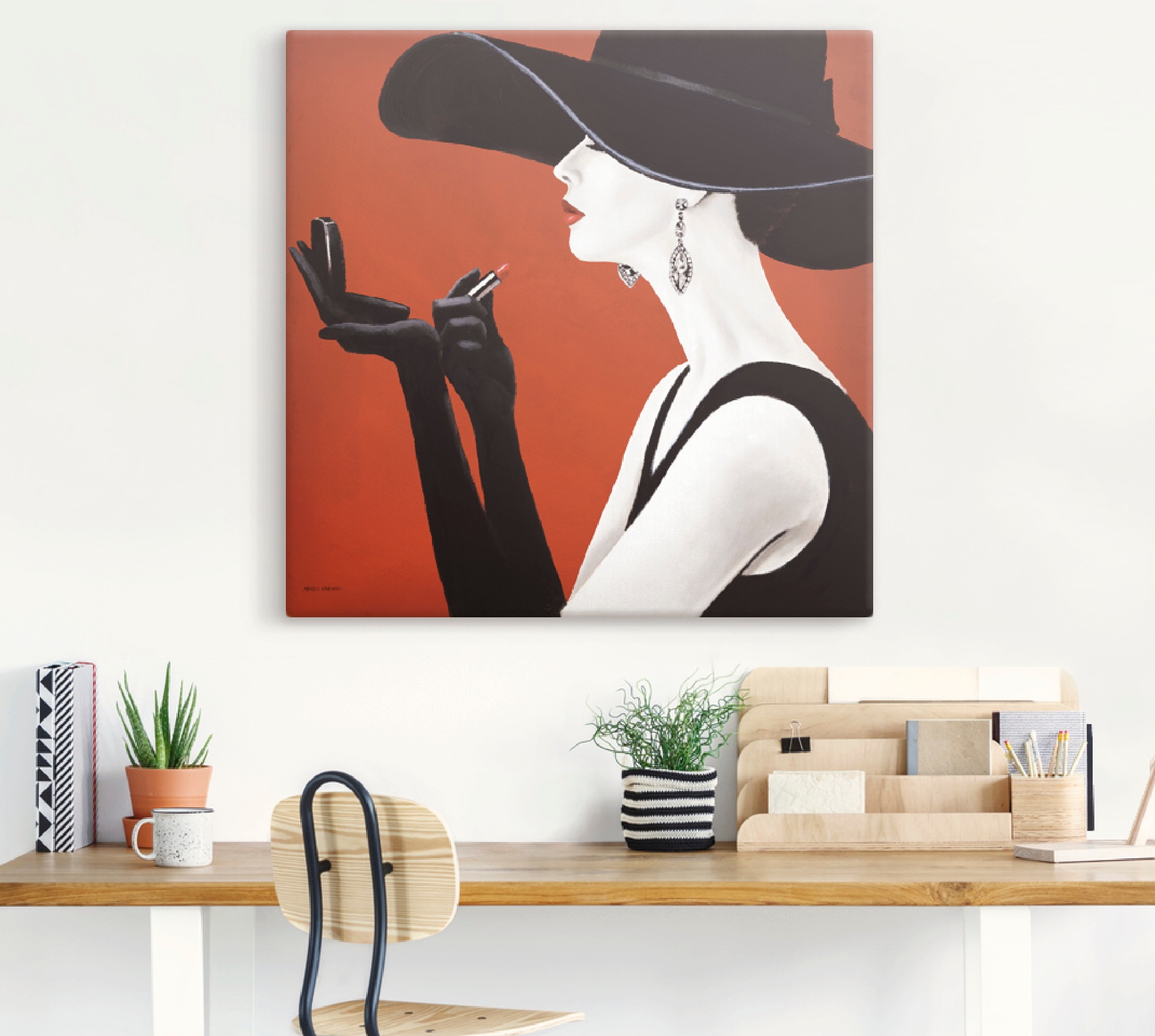 Artland "Hut ab II" Frau 1 Stk. tlg. auf Holzrahmen gespannt günstig online kaufen