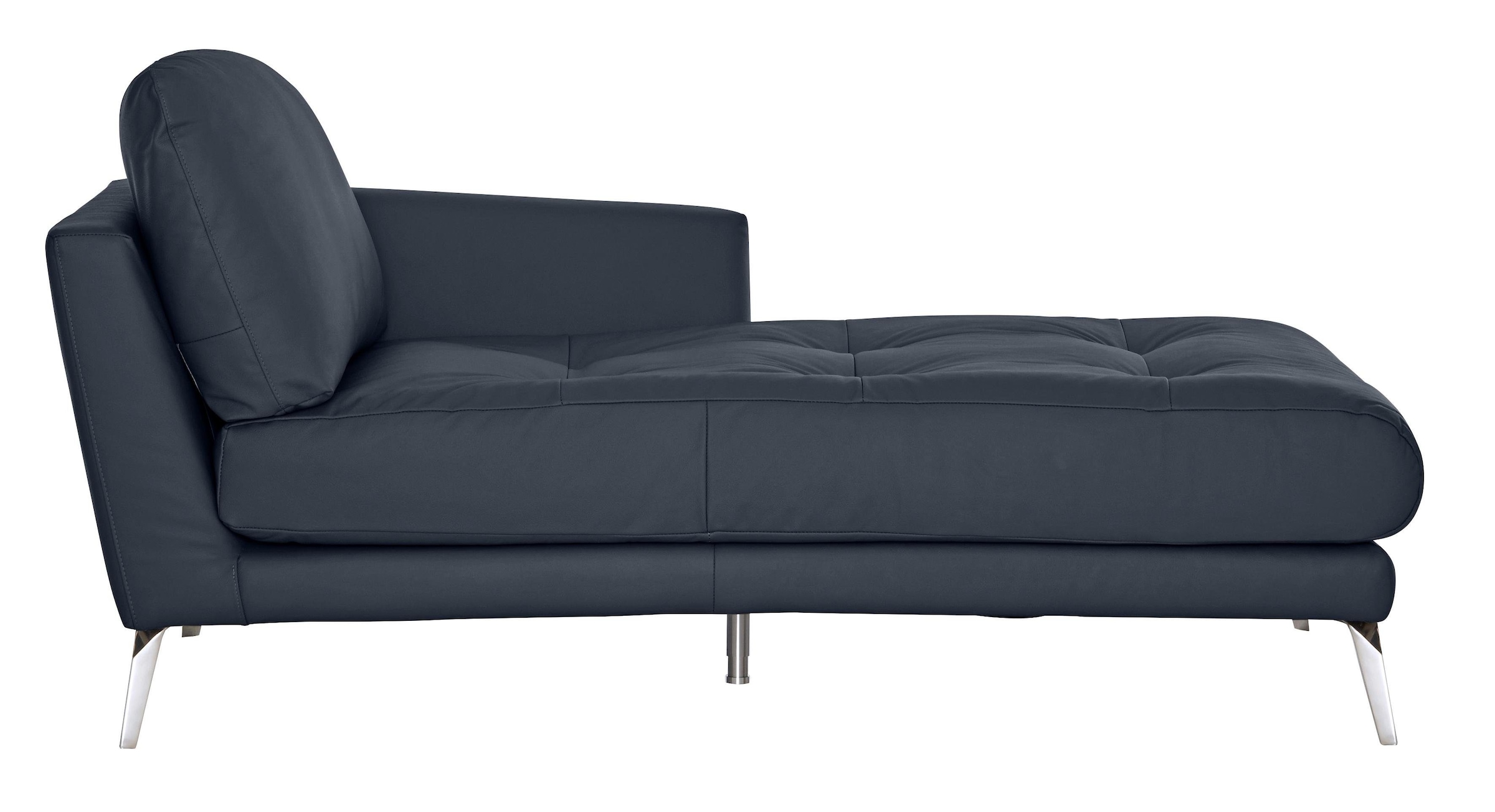 W.SCHILLIG Chaiselongue "softy", mit dekorativer Heftung im Sitz, Füße Chrom glänzend