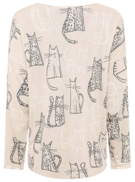 Zwillingsherz Langarmshirt »"Katze"«, mit kreativem Katzenmotiv, One Size
