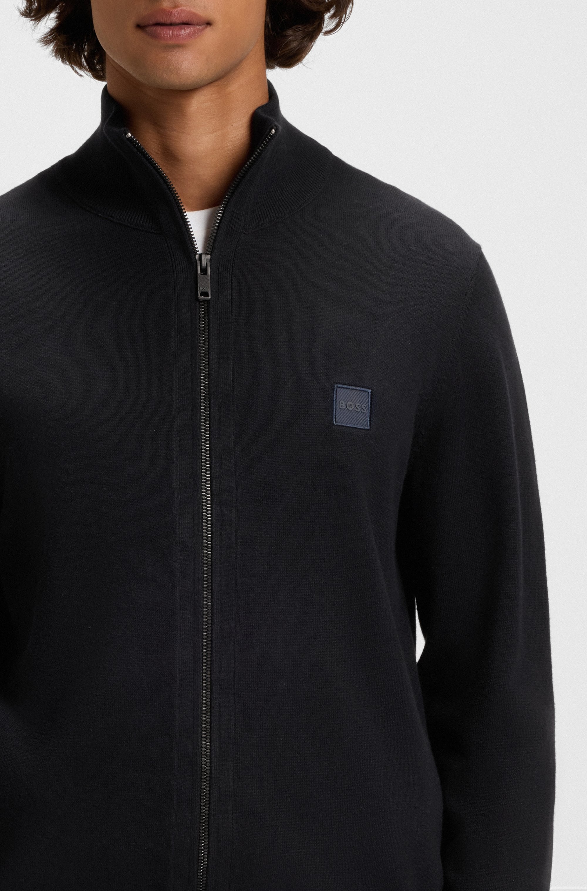 BOSS ORANGE Strickjacke »Kanozip«, mit Reißverschluss