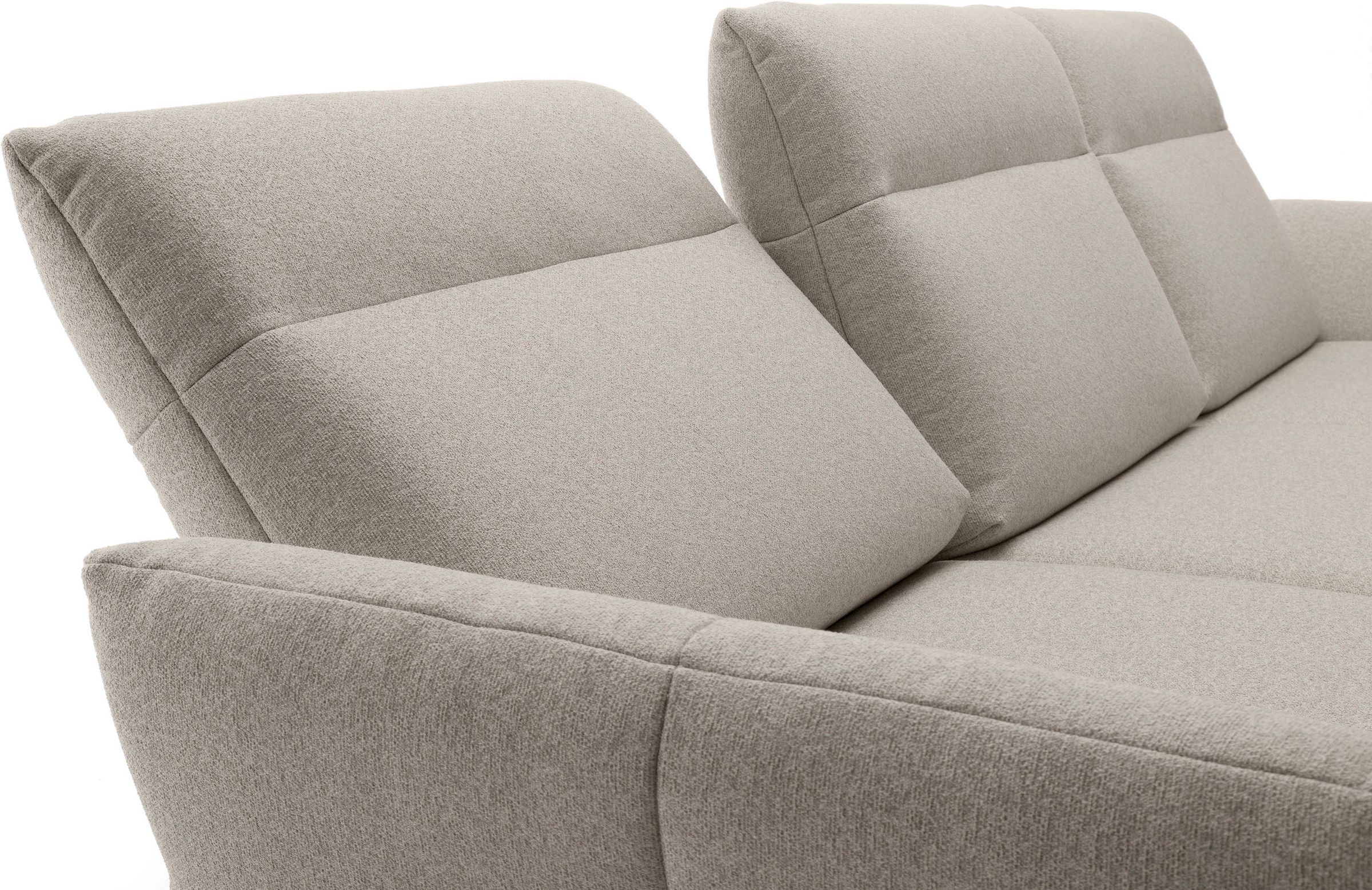 Creation BY ROLF BENZ Ecksofa »CR.460«, Sockel in Eiche, Winkelfüße in Umbragrau, Breite 318 cm