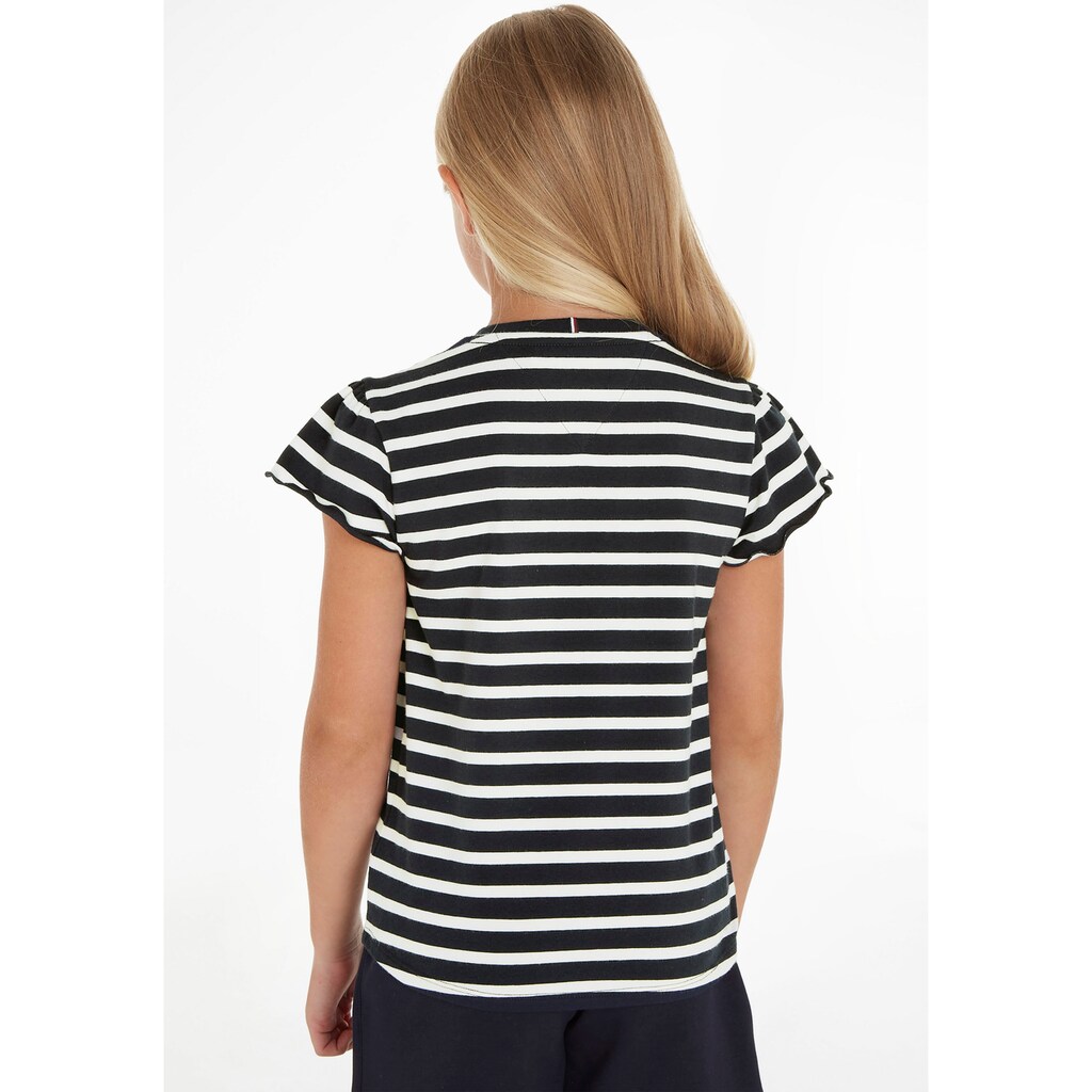 Tommy Hilfiger T-Shirt »STRIPED RUFFLE SLEEVE TOP S/S«