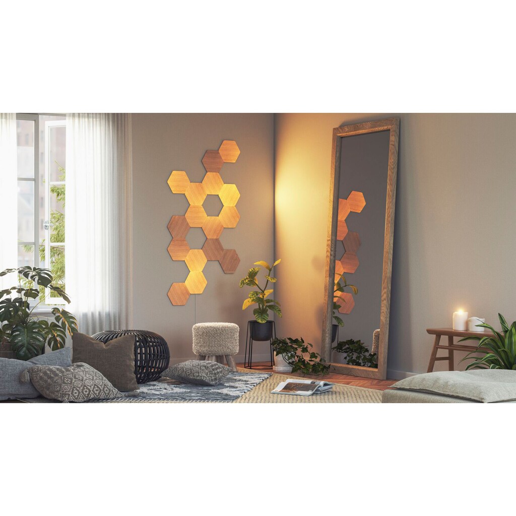 nanoleaf Dekolicht »Elements Wood Look«, Smarte Technologie und elegante Beleuchtung