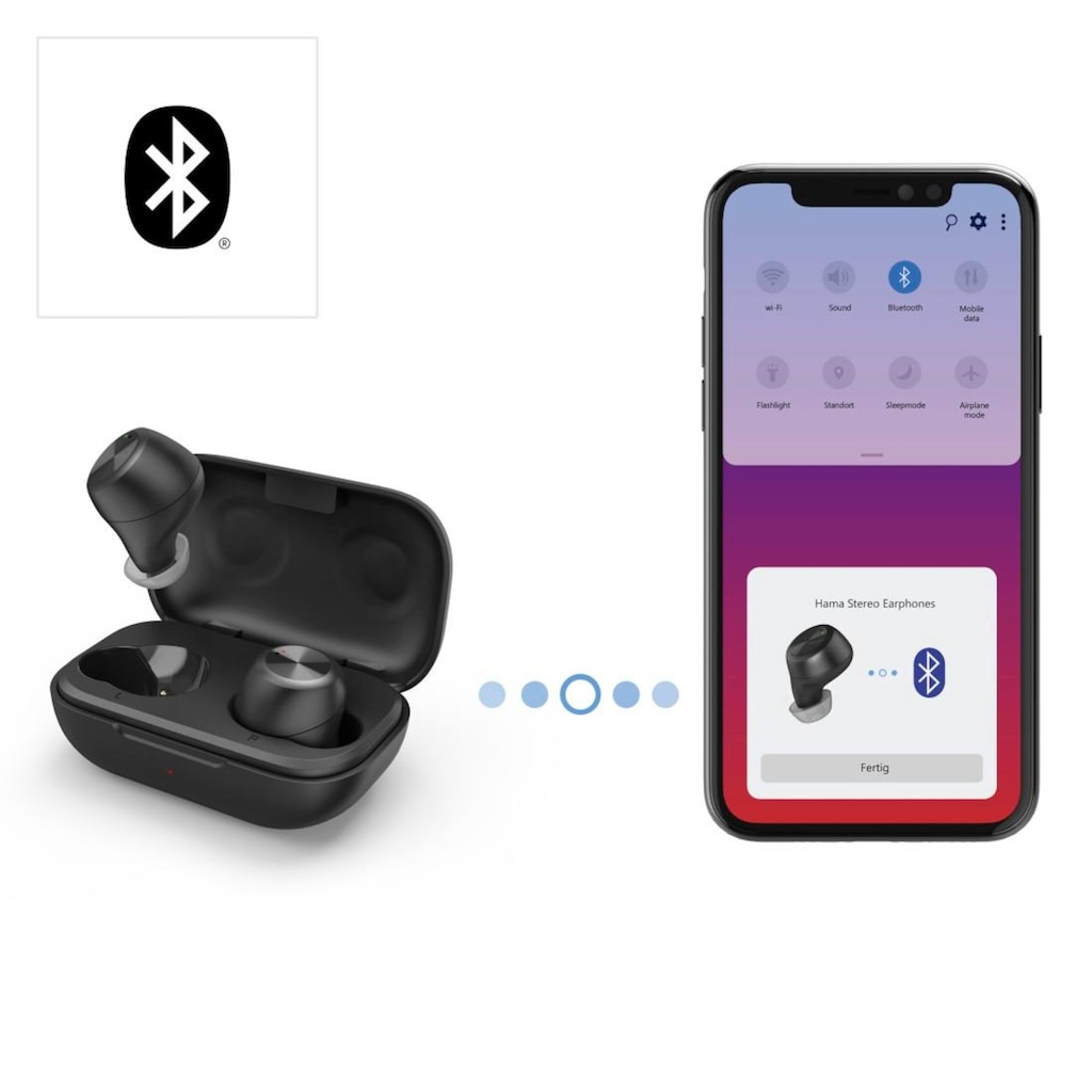 Thomson Bluetooth-Kopfhörer »Bluetooth Kopfhörer True Wireless, kabellos, spritzwassergeschützt«, A2DP Bluetooth-AVRCP Bluetooth-HFP-HSP-SPP, True Wireless-Sprachsteuerung