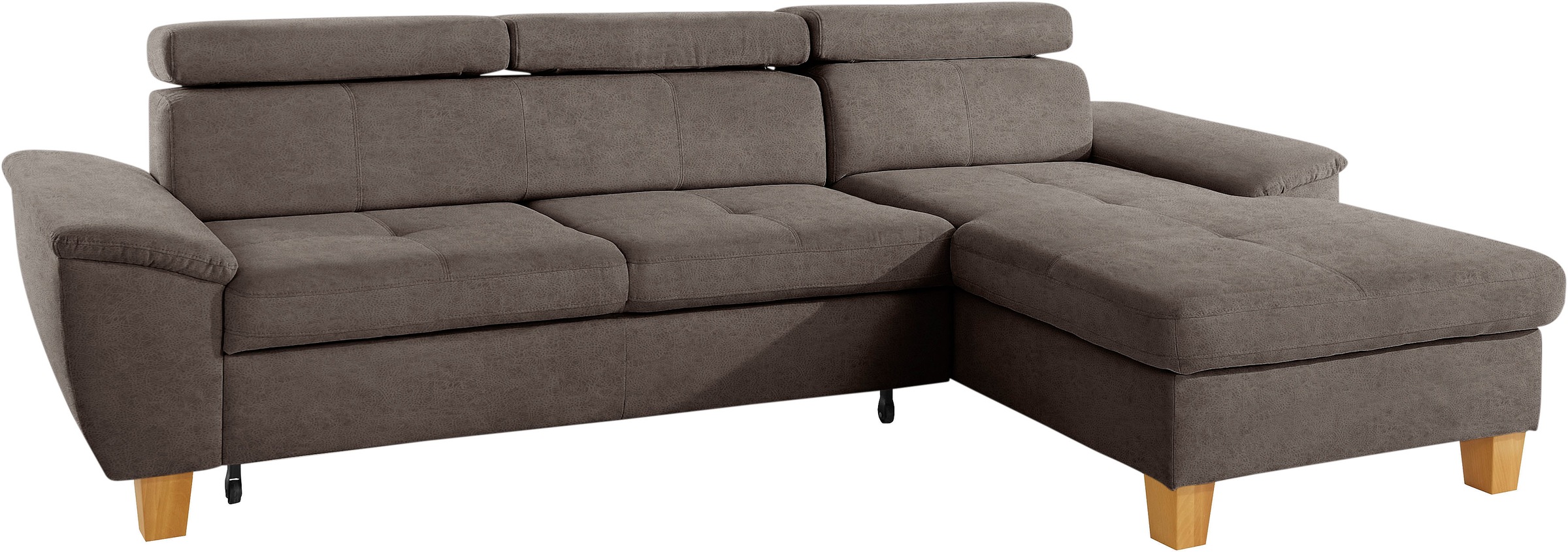 exxpo - sofa fashion Ecksofa »Enya, aufwendige Detailverarbeitung, hoher Sitzkomfort, bequem, L-Form«, inkl. Kopfteilverstellung, wahlweise mit Bettfunktion und Bettkasten