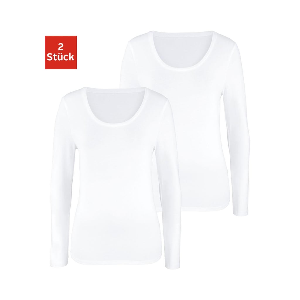 Vivance Langarmshirt, (2er-Pack)