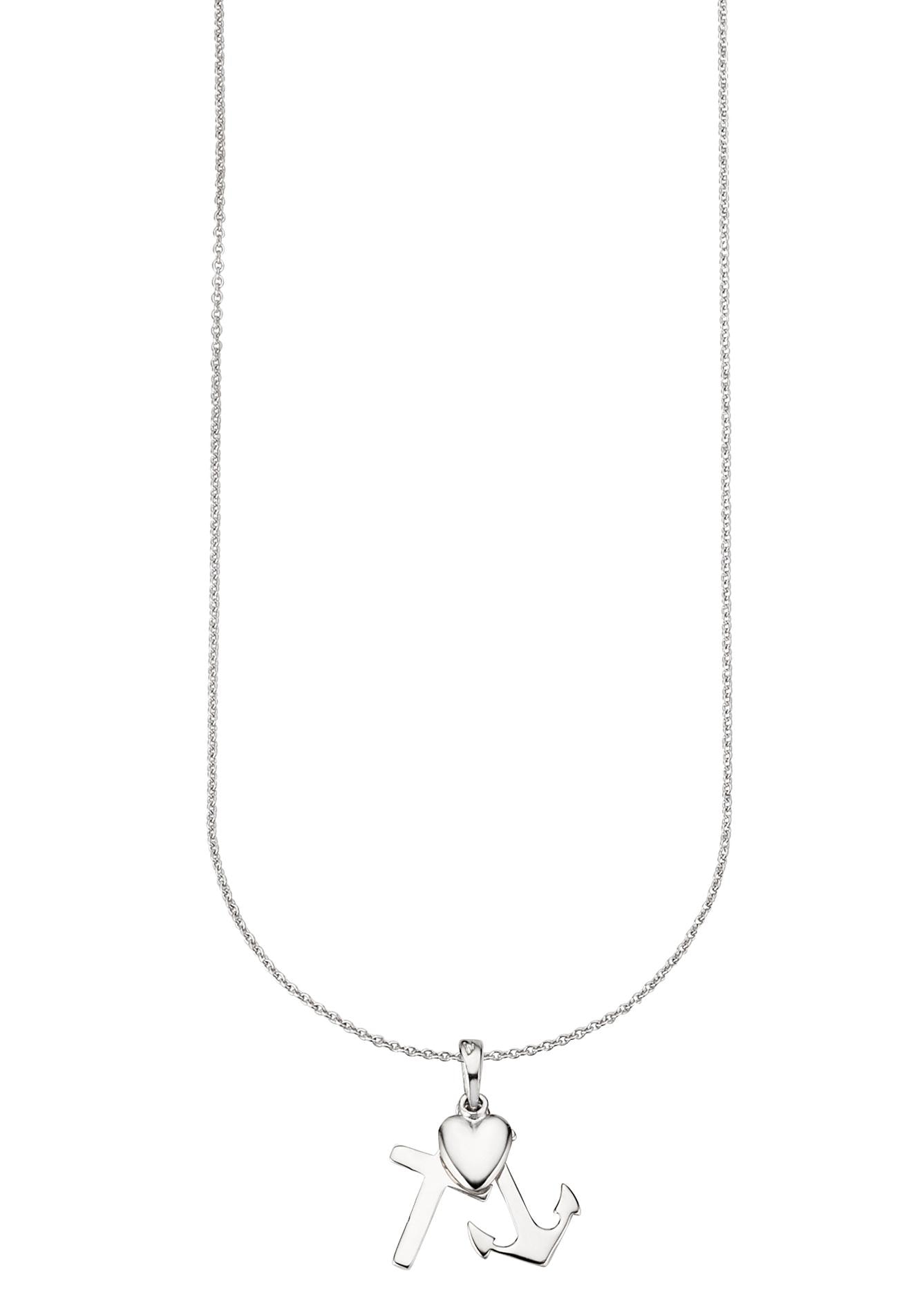 Bruno Banani Kette mit Anhänger »Schmuck Geschenk Silber 925 Halsschmuck Halskette Ankerkette Glaube«