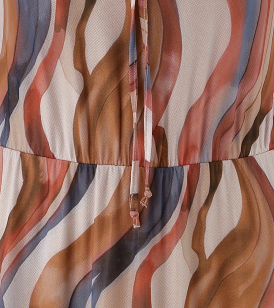 Aniston SELECTED Midikleid V-Ausschnitt mit Rüschen und Bindebändern - NEUE KOLLEKTION