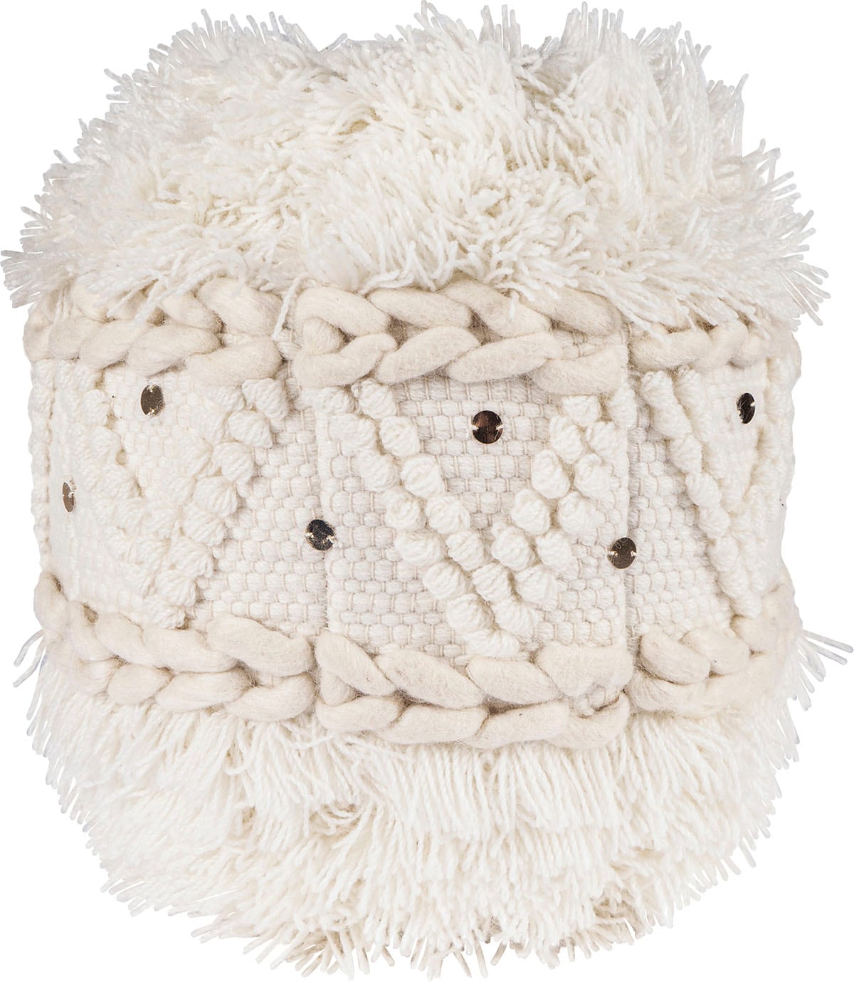 Kayoom Pouf "Bohist 525 35cm x 35cm, Strukturen mit Fransen und Quasten" 1 günstig online kaufen