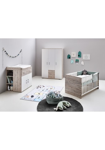 Babyzimmer-Komplettset »Rieke«, (Set, 4 St., Kinderbett, Regal, Schrank, Wickelkommode)