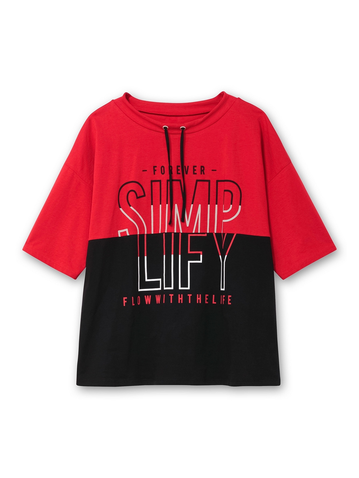 Sheego T-Shirt »Große Größen«, mit kleinem Stehkragen und Wordingprint