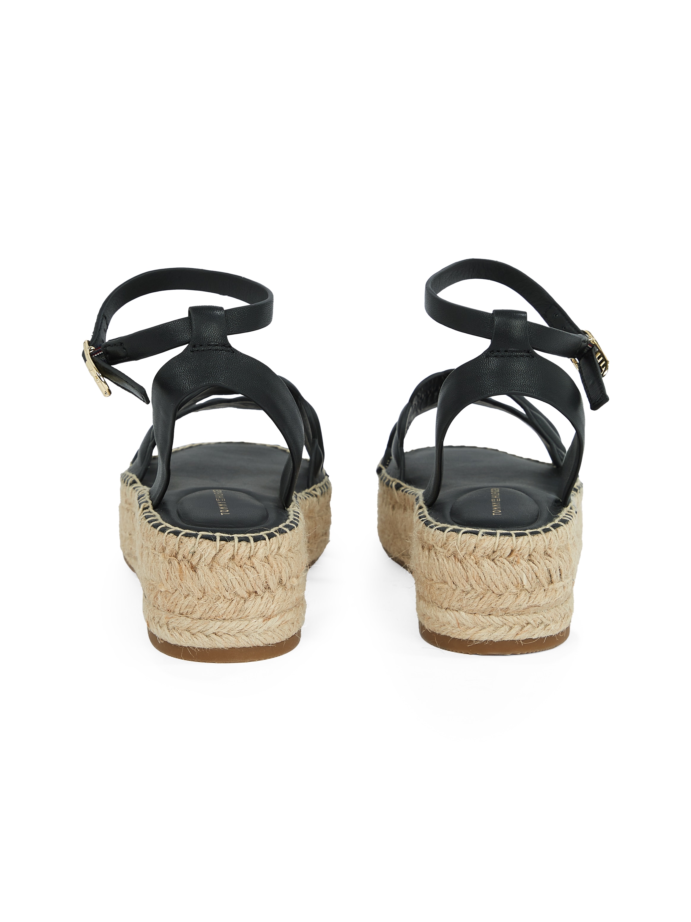 Tommy Hilfiger Keilsandalette »LEATHER ROPE REAL ESPAD SANDAL«, Plateau, Sommerschuh, Riemchensandale mit verstellbarer Schnalle