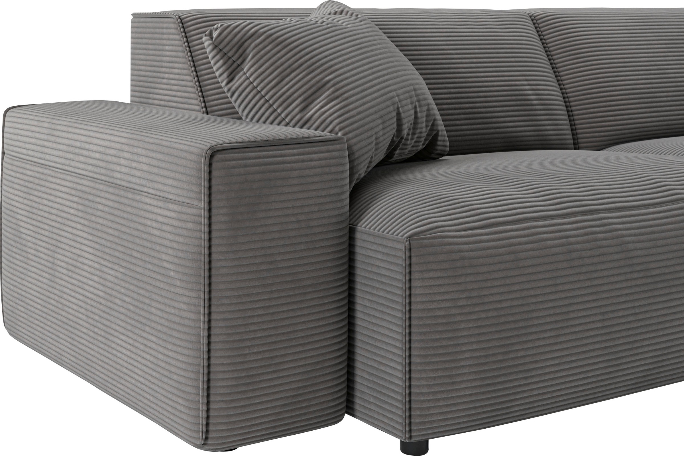 andas Ecksofa »Glimminge L-Form auch in Breitcord, Feincord + Easy care-Bezug,«, Breite 264, Zierkissen