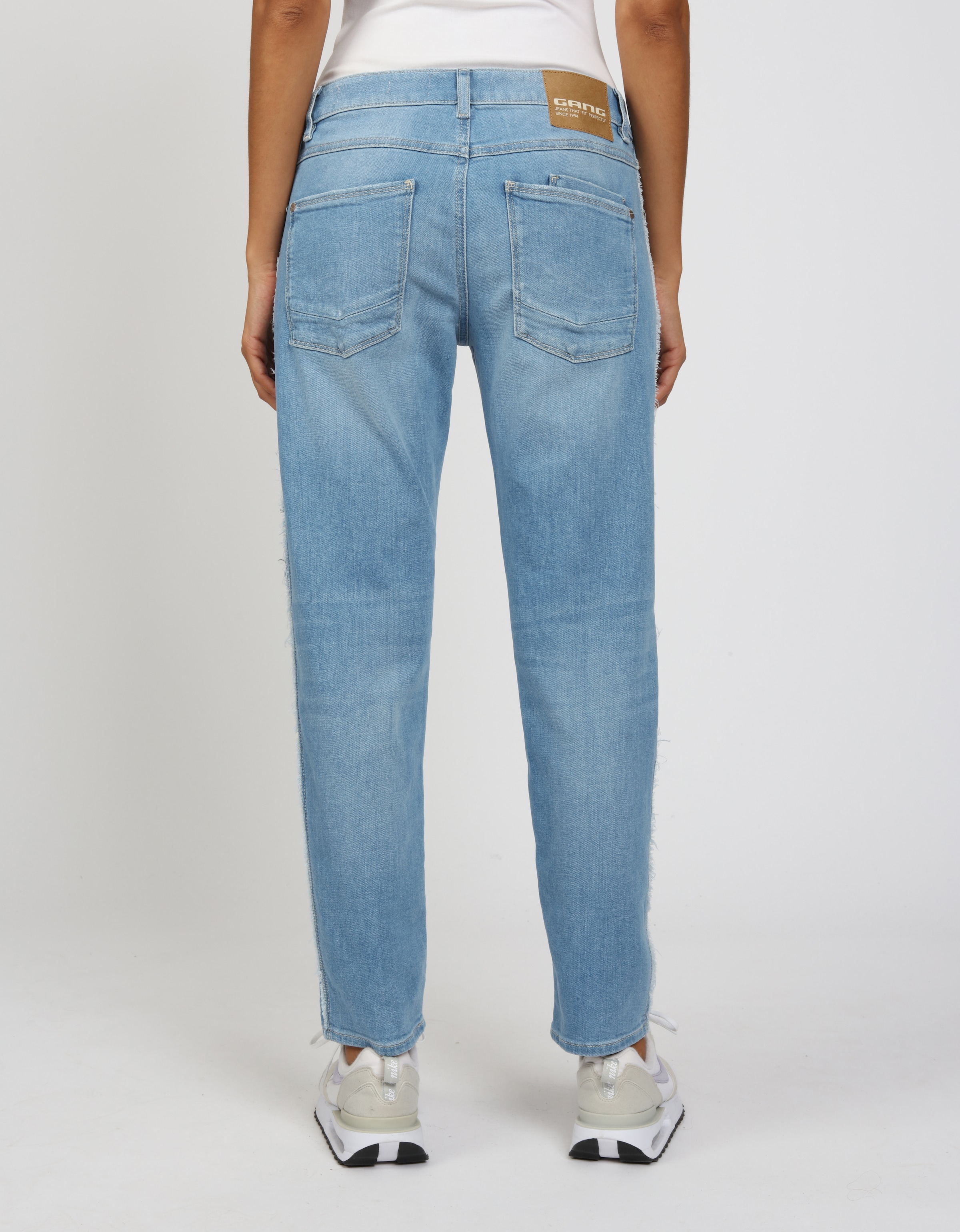 GANG Boyfriend-Jeans »94NADIA«, mit seitlichen Fransenstreifen