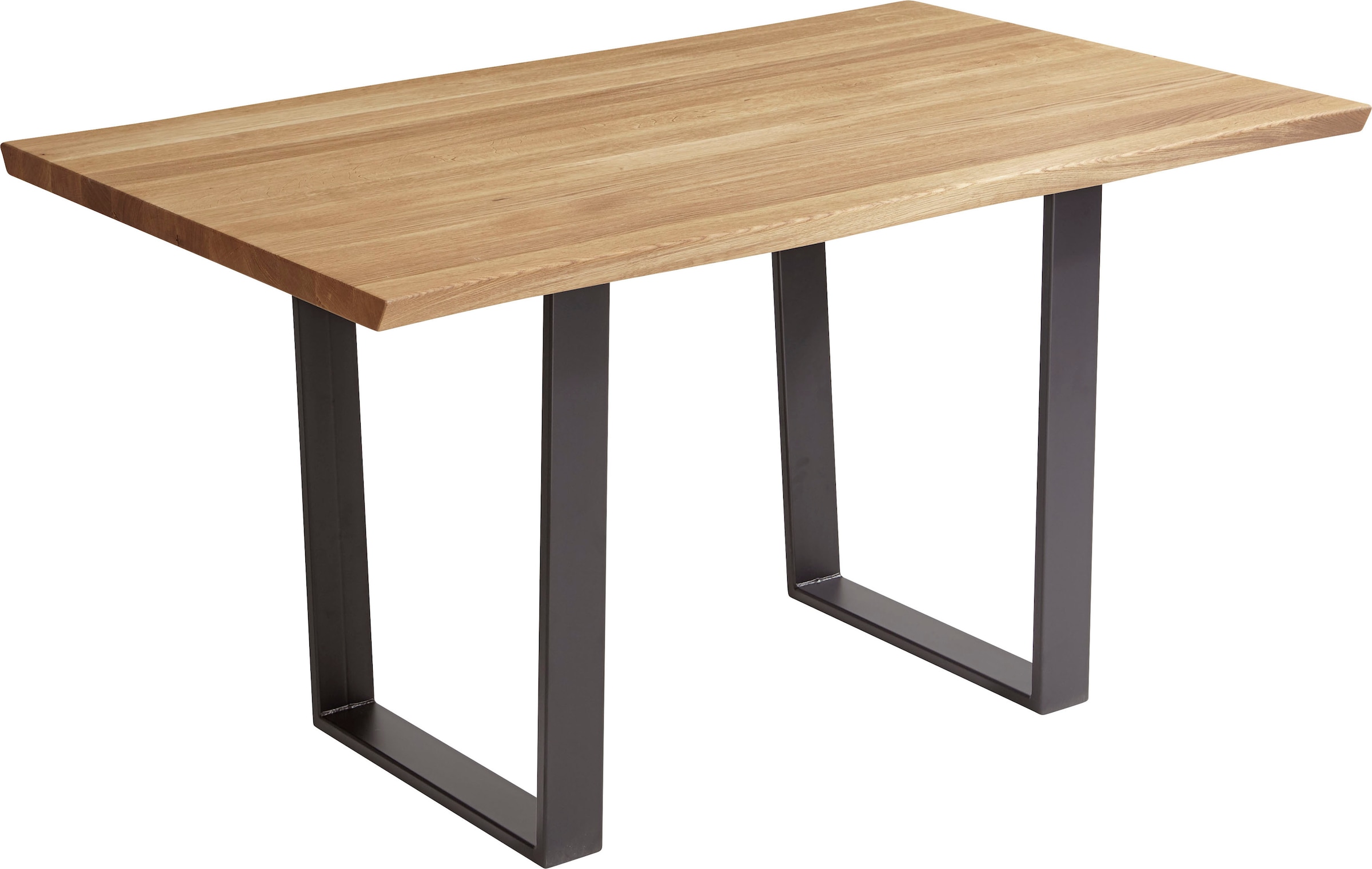 SCHÖSSWENDER Baumkantentisch "Oviedo 4", FSC-zertifiziertes Massivholztischplatte mit Baumkante