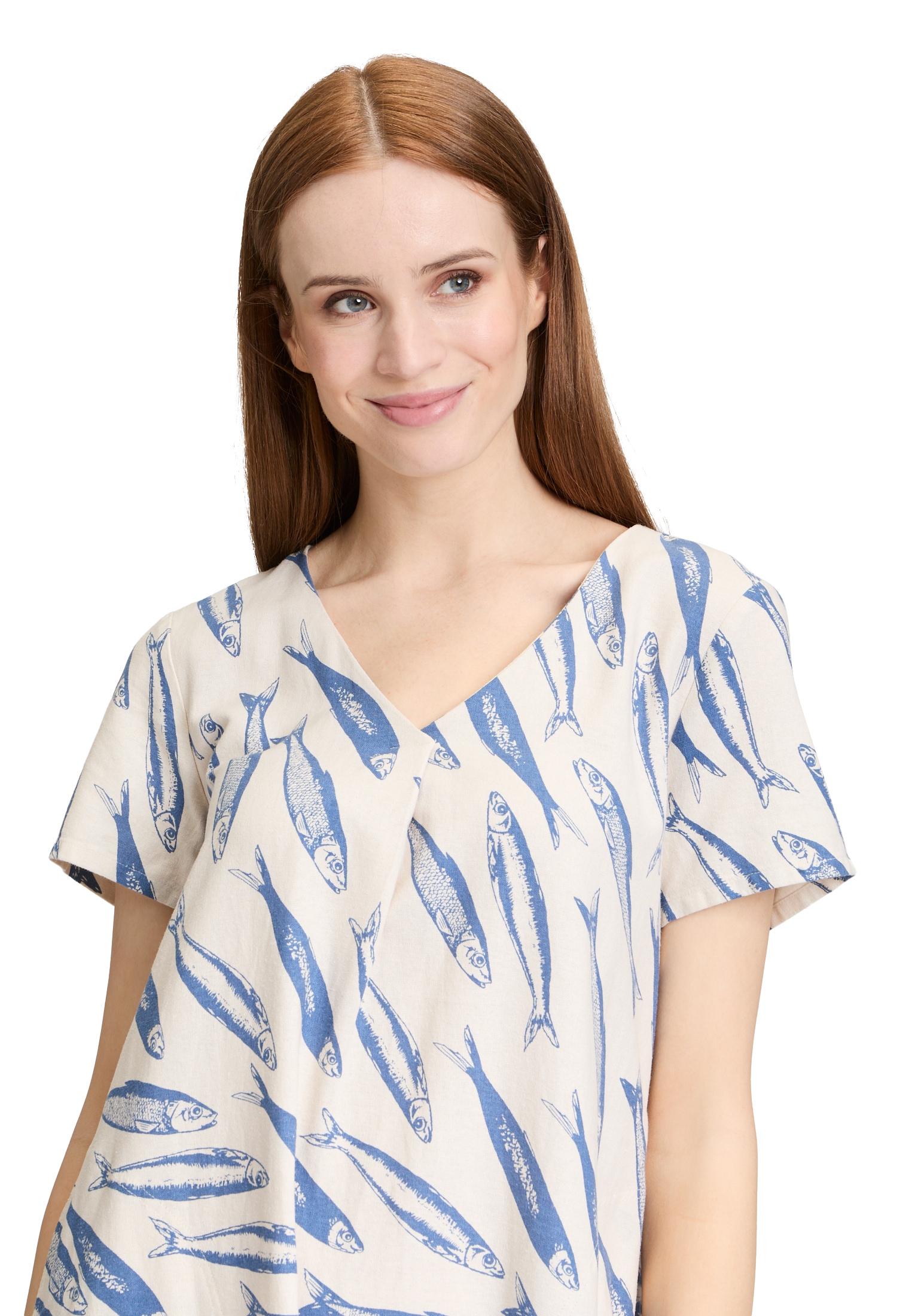 Betty Barclay Sommerkleid »Betty Barclay Leinenkleid mit V-Ausschnitt«, Form