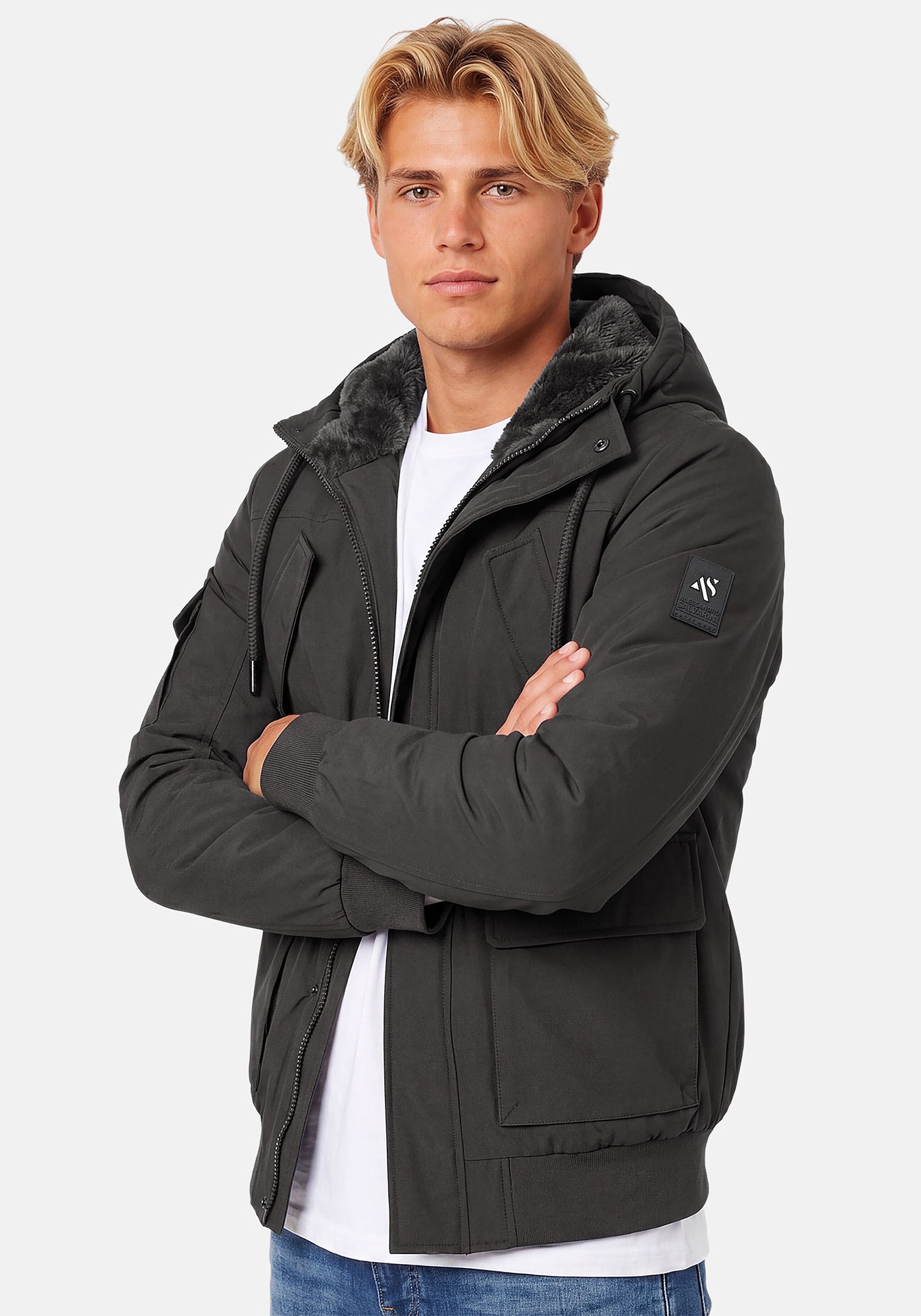 Alessandro Salvarini Winterjacke »ASNehlo« innen mit warmem Teddyfell